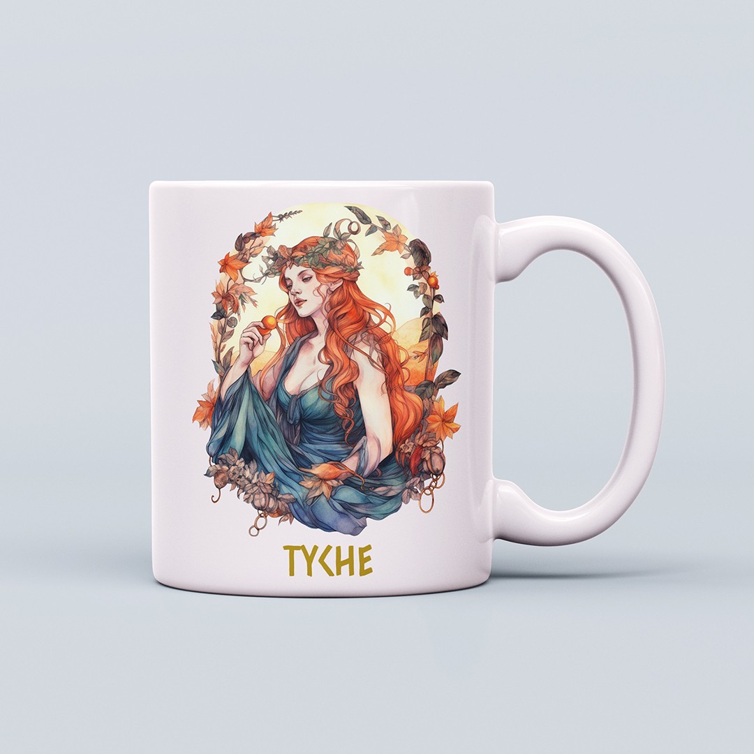 Yunan Tanrıları Temalı 330ml Seramik Kahve Kupası – Tyche