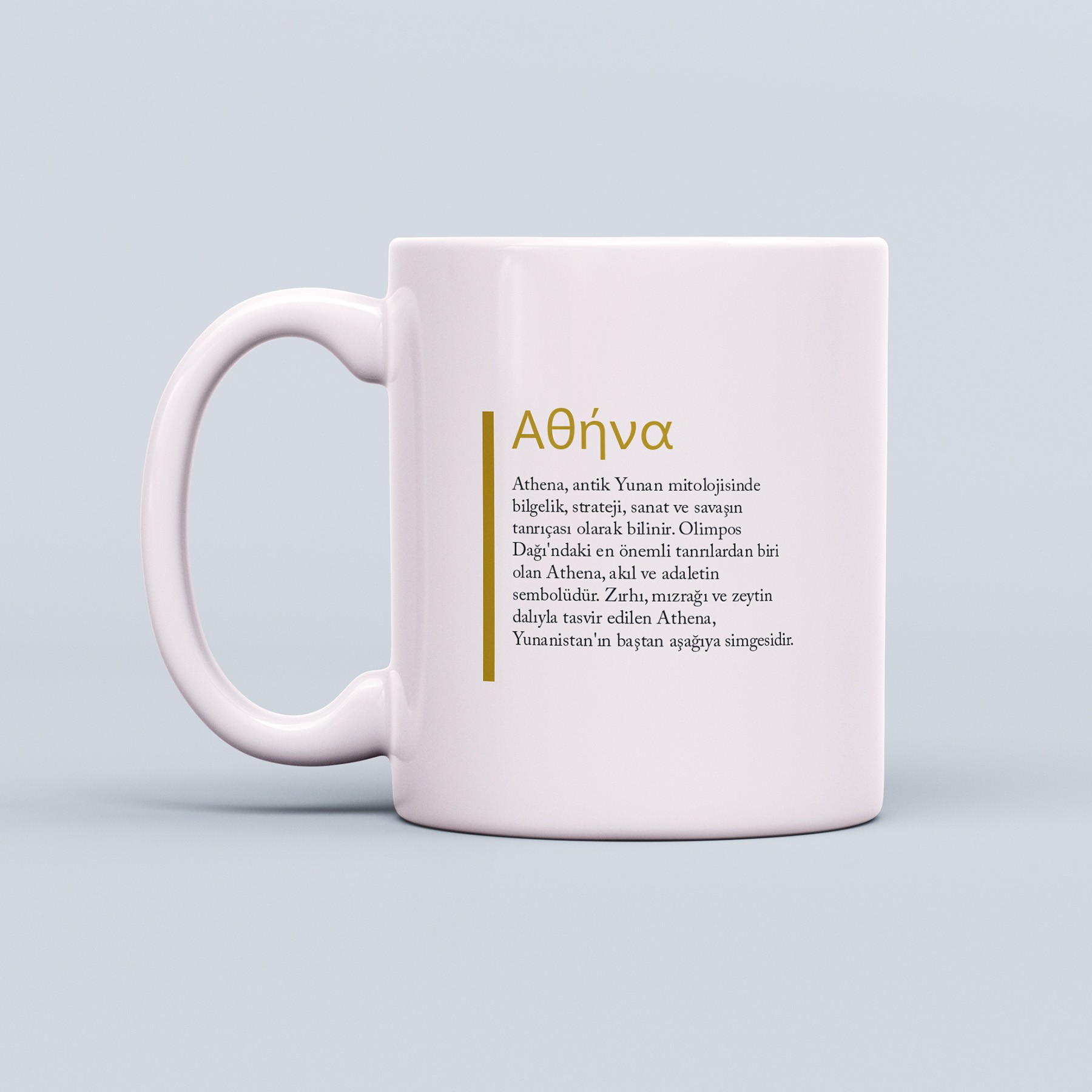 Yunan Tanrıları Temalı 330ml Seramik Kahve Kupası – Athena