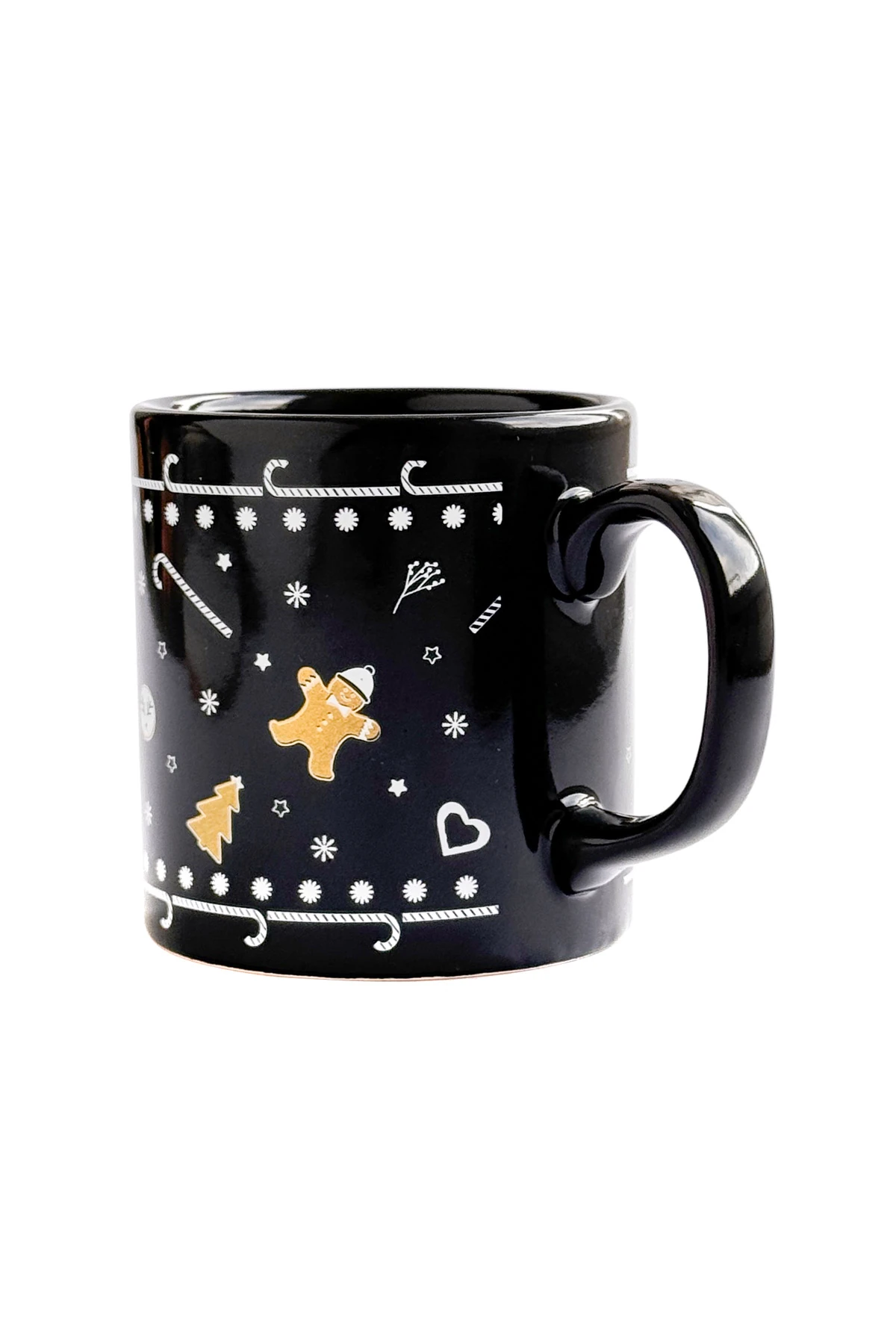 Yılbaşı Desenli Seramik Altın Yaldızlı Yılbaşı Kupası