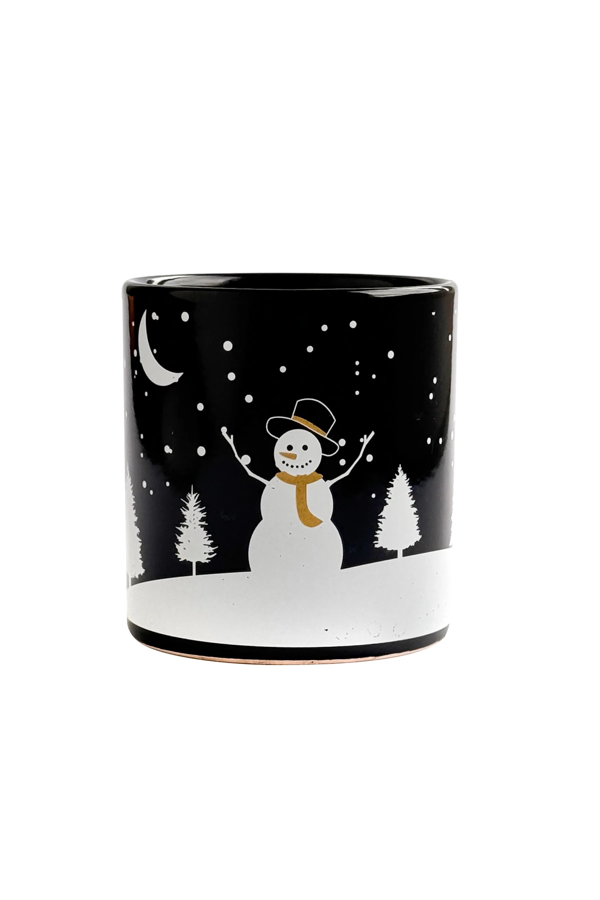 Noel Baba Desenli Seramik Altın Yaldızlı Yılbaşı Kupası