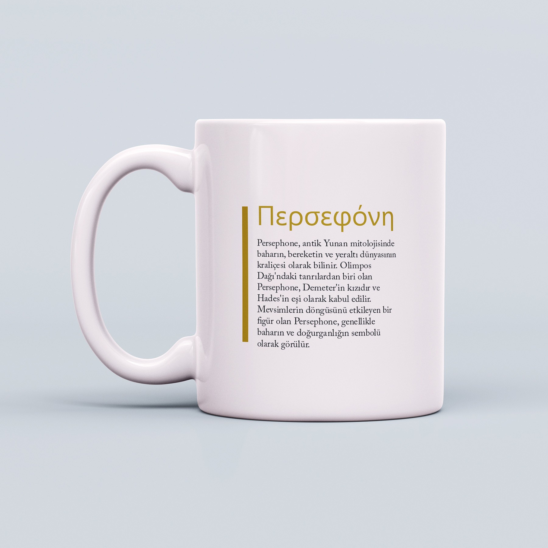 Yunan Tanrıları Temalı 330ml Seramik Kahve Kupası – Persephone