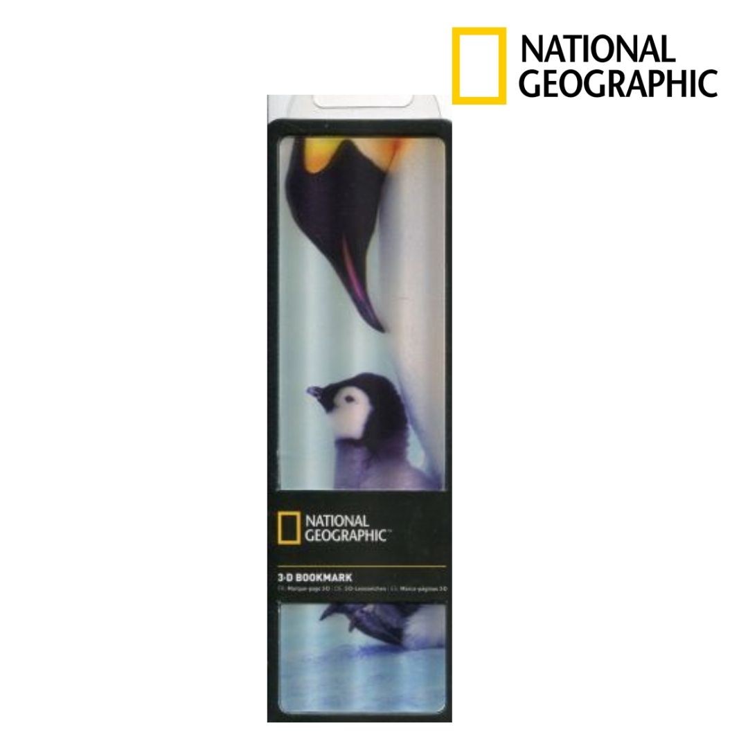3-D Bookmark - Emperor Penguin and Chick Kitap Ayracı