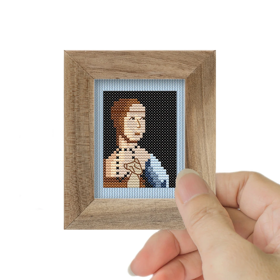 Kakımlı Kadın DMC Muline Çerçevesiz Mini Etamin Kiti