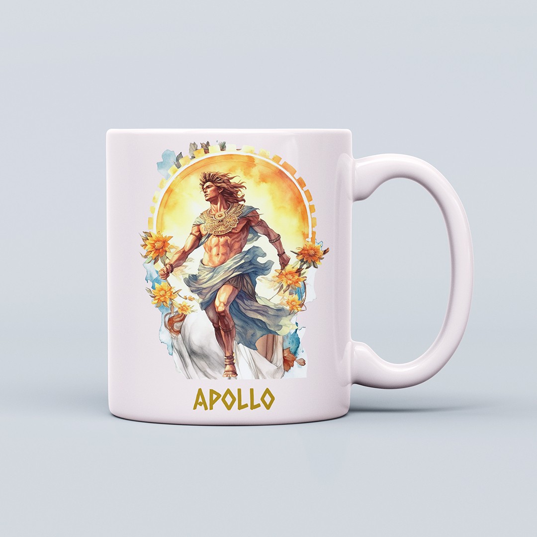 Yunan Tanrıları Temalı 330ml Seramik Kahve Kupası – Apollo