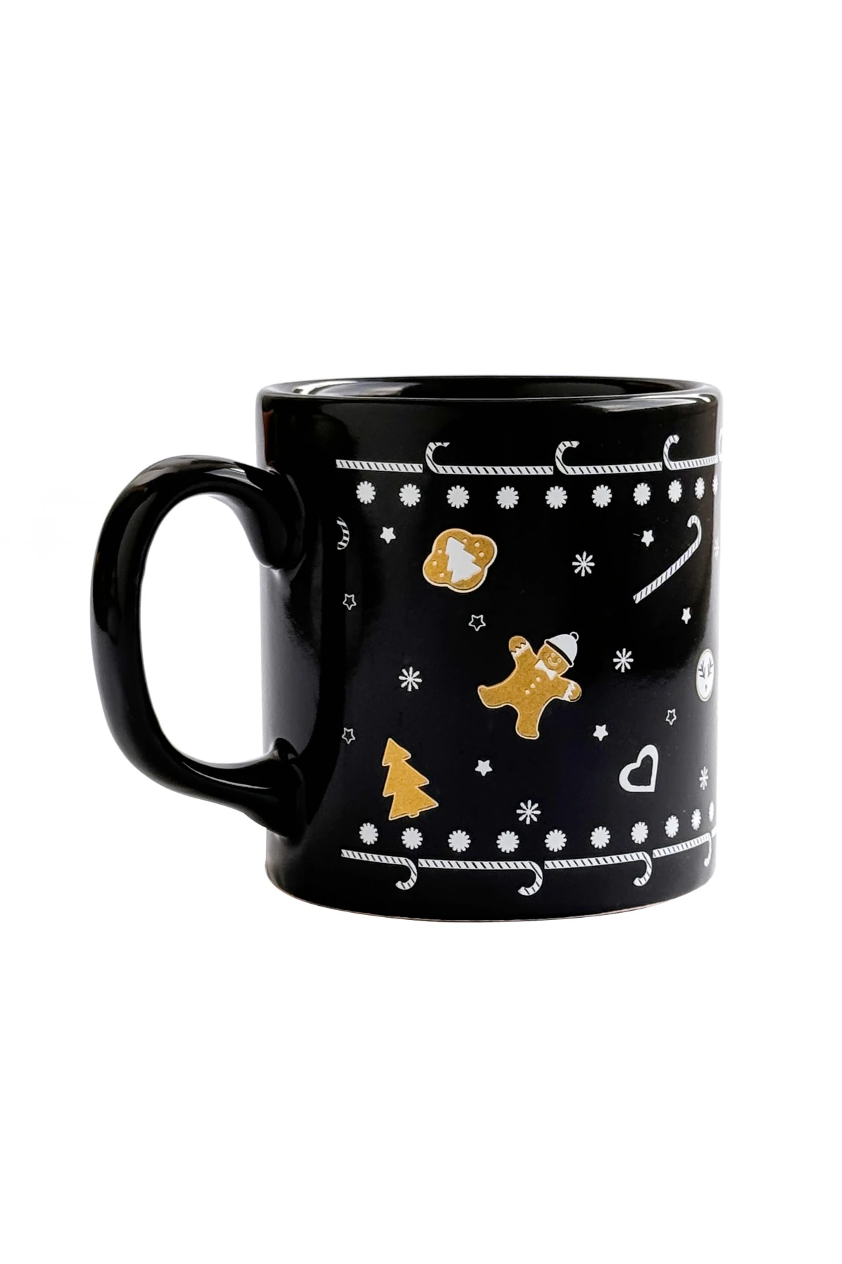 Yılbaşı Desenli Seramik Altın Yaldızlı Yılbaşı Kupası