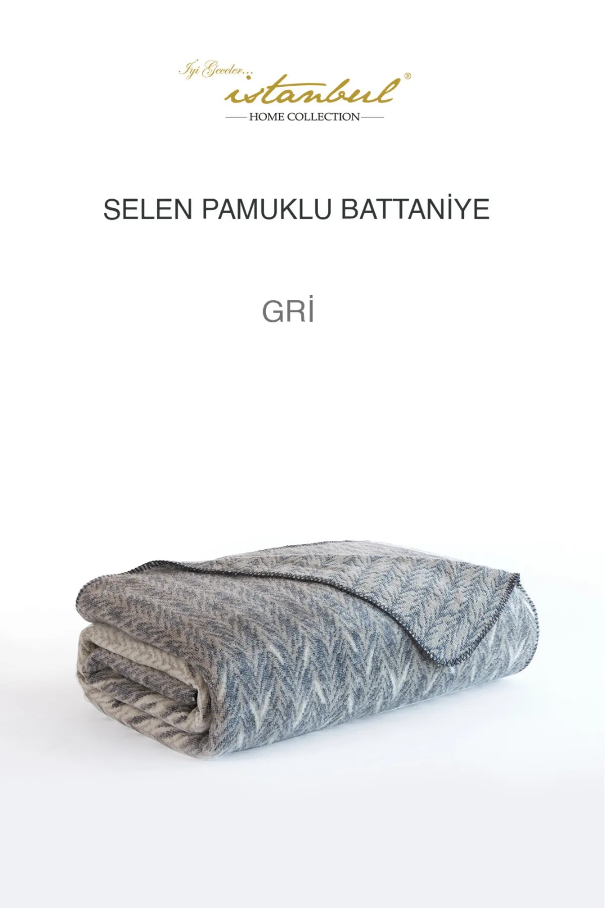 Çift Kişilik Pamuklu Battaniye Selen A.Gri