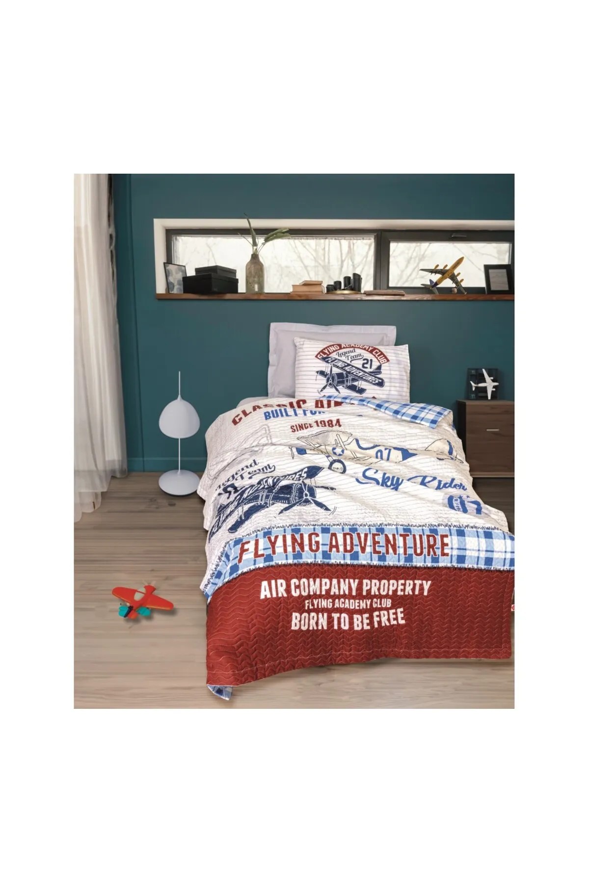 Cotton Box Junior Tek Kişilik Complete Set Flying Gri