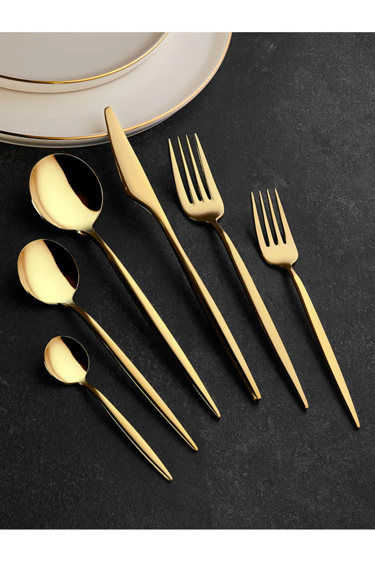 MEA CONCEPT Trendy Gold 36 Parça Çatal Kaşık Bıçak Takımı