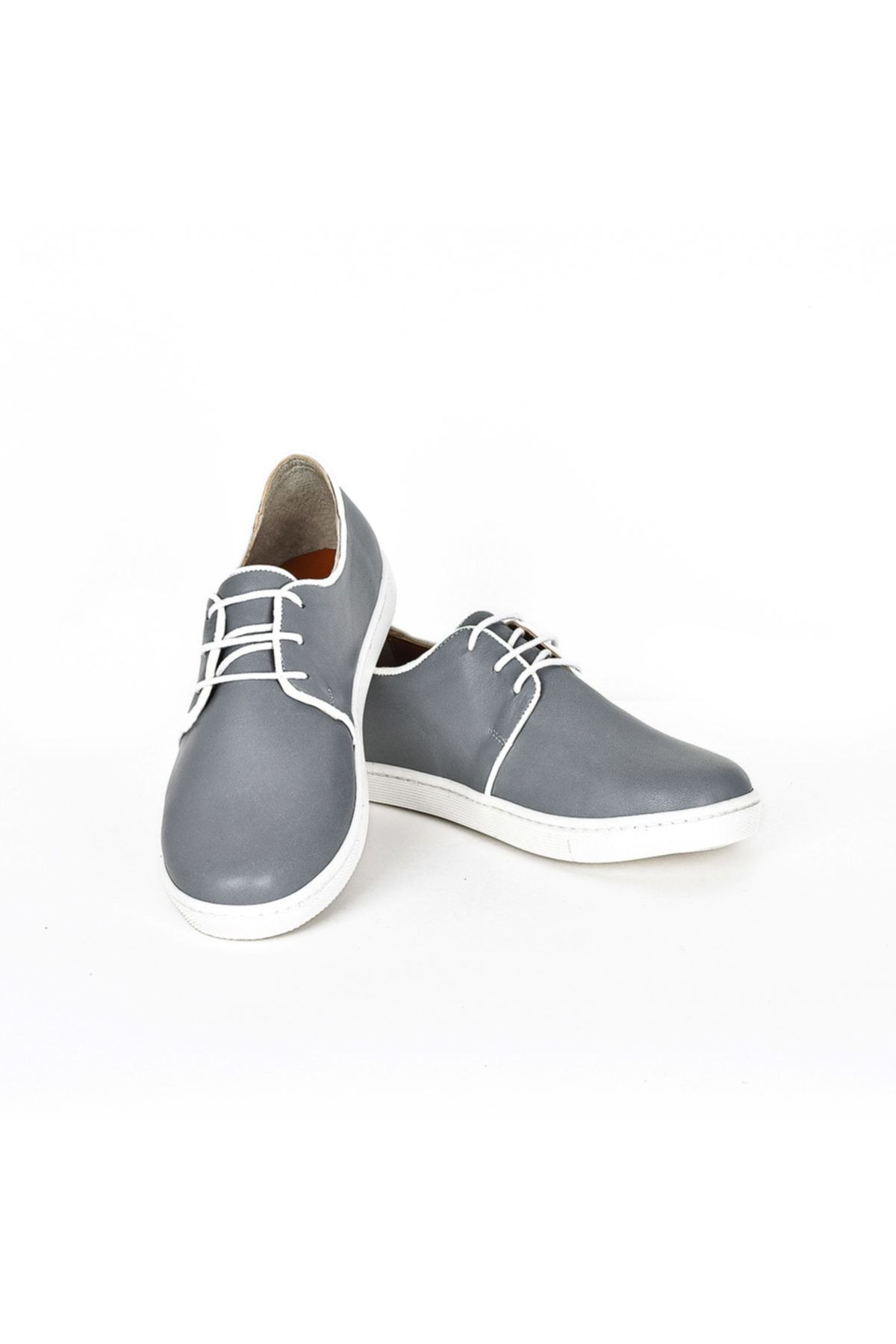 Hakiki Deri Gri Kadın Sneaker