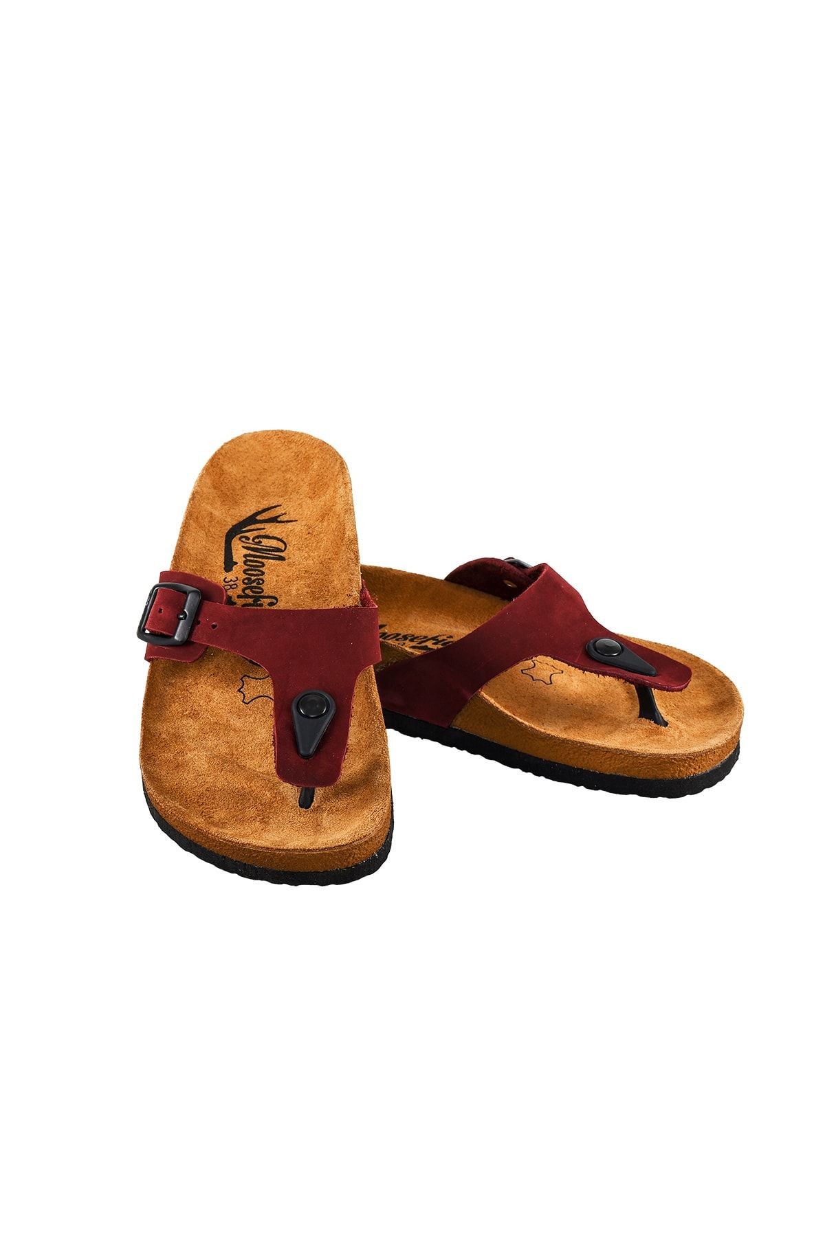 Kadın Hakiki Deri Bordo Terlik