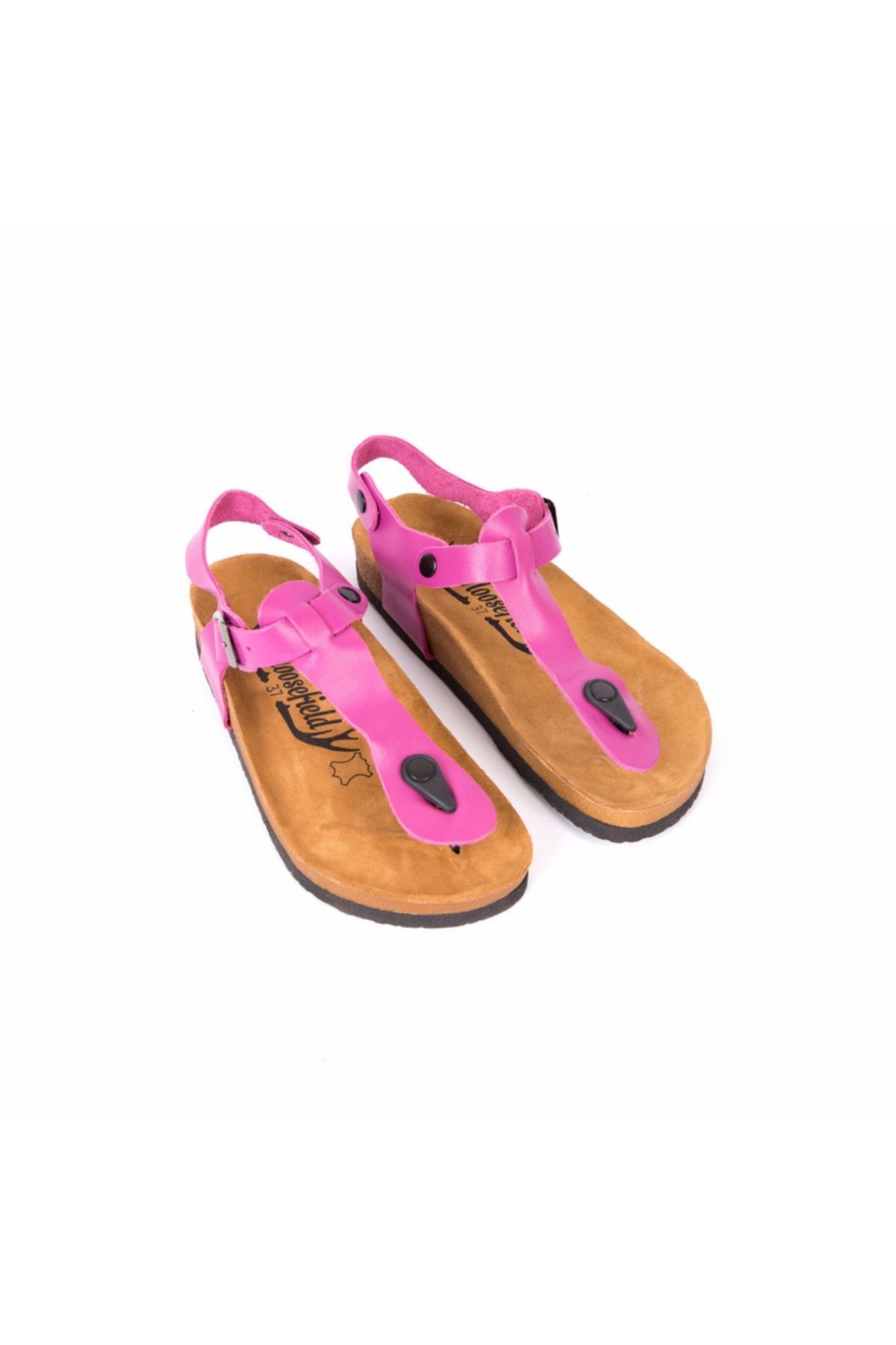 Hakiki Deri Pembe Kadın Sandalet