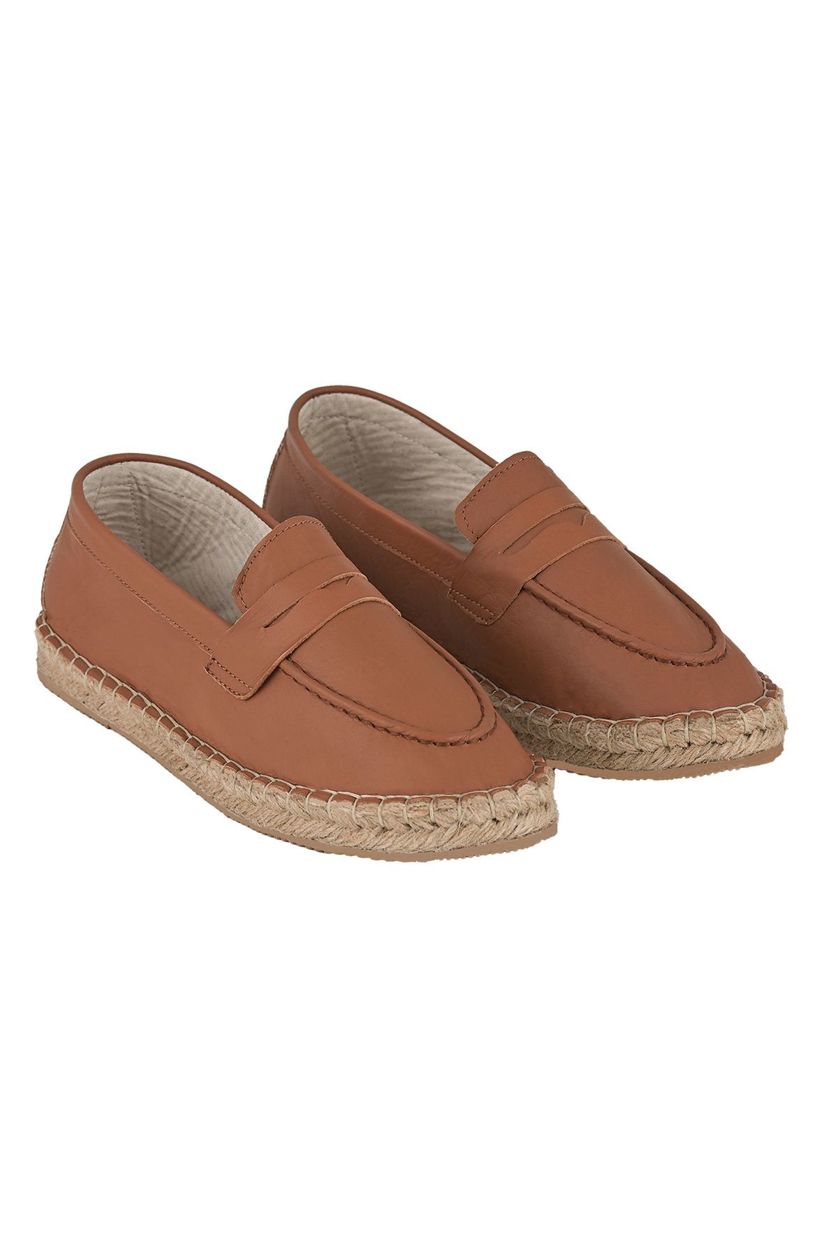 Kadın Taba Hakiki Deri El Yapımı Espadril