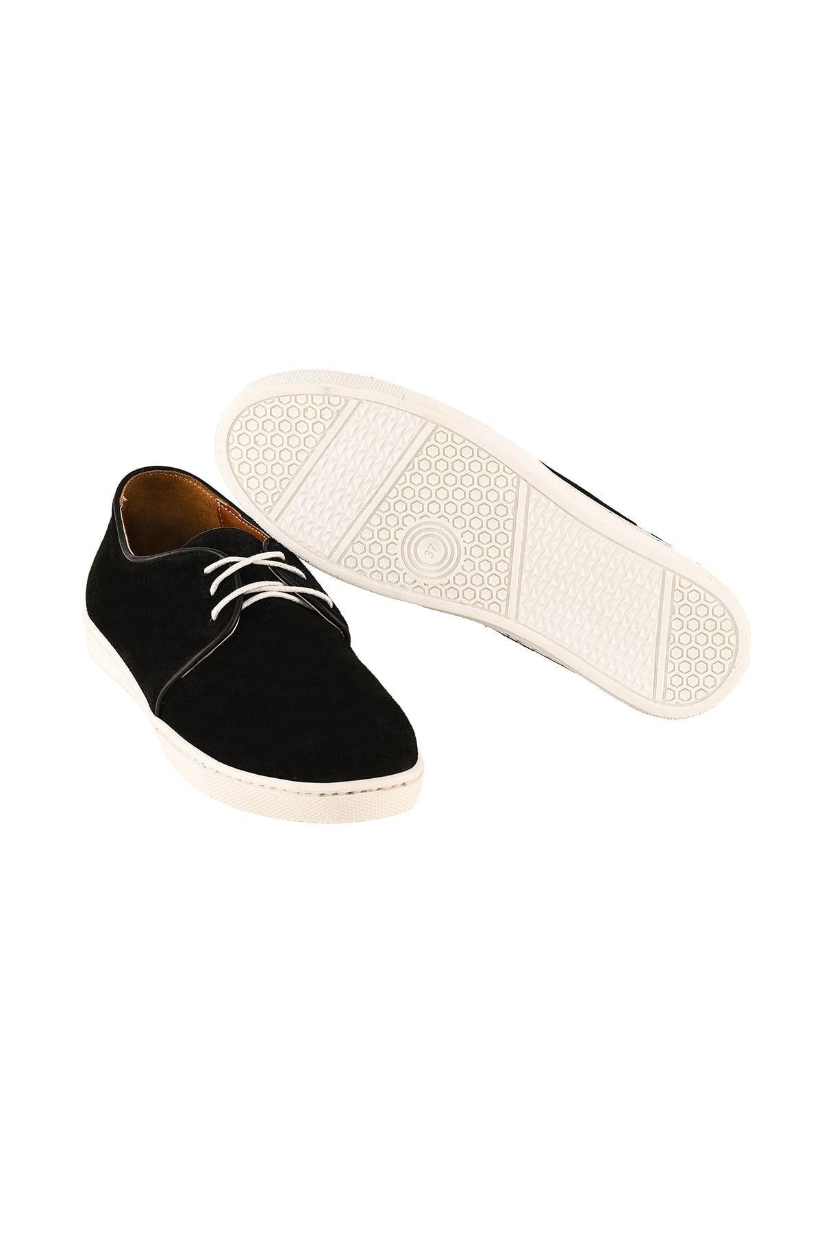 Hakiki Deri Siyah Kadın Sneaker