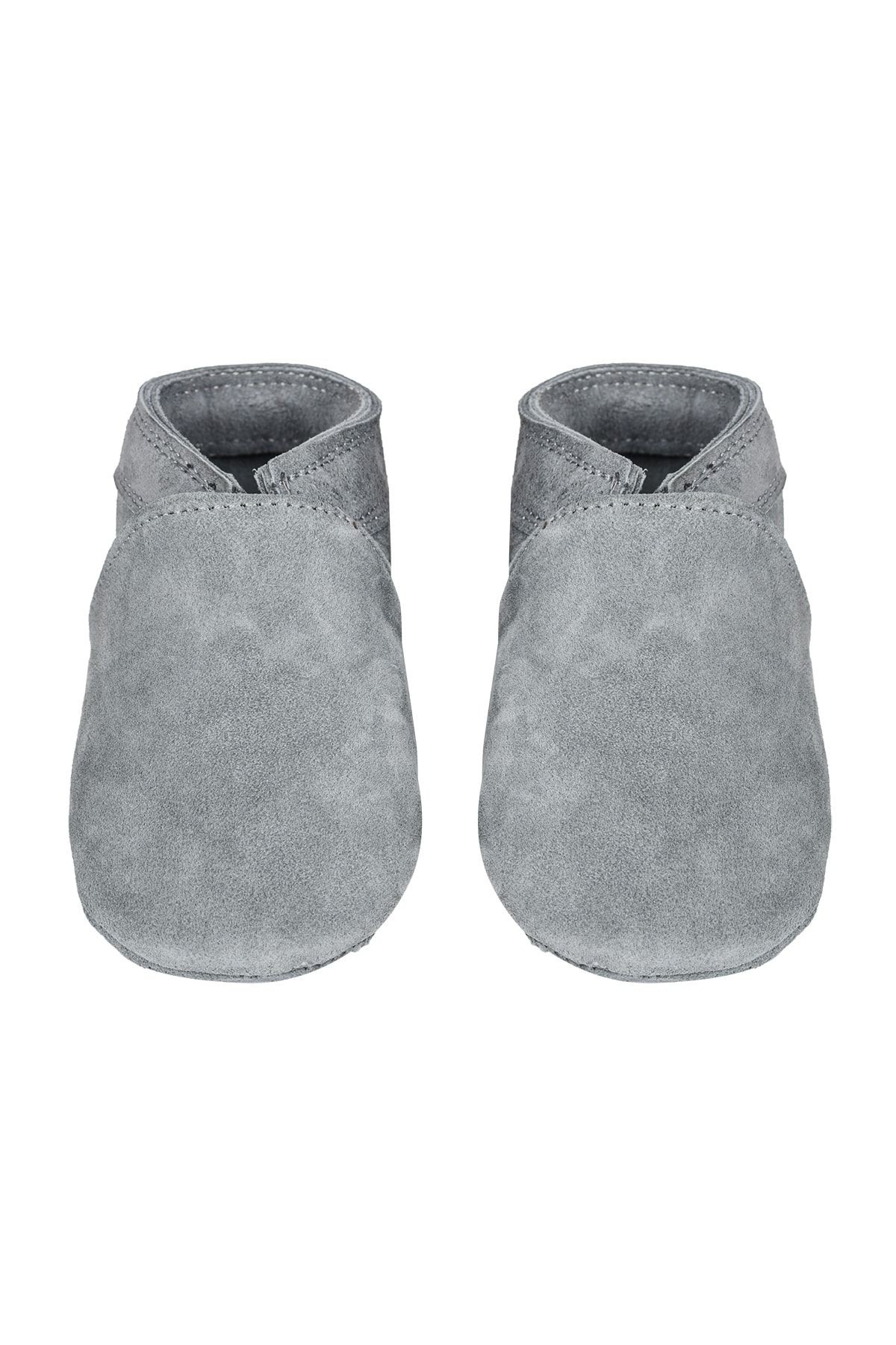 Gri Unisex Bebek Hakiki Deri Patik