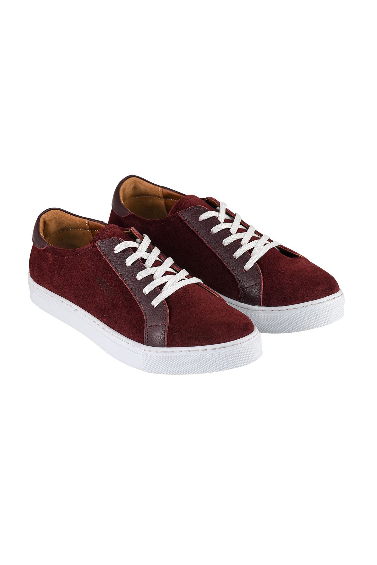Hakiki Deri Bordo Erkek Sneaker