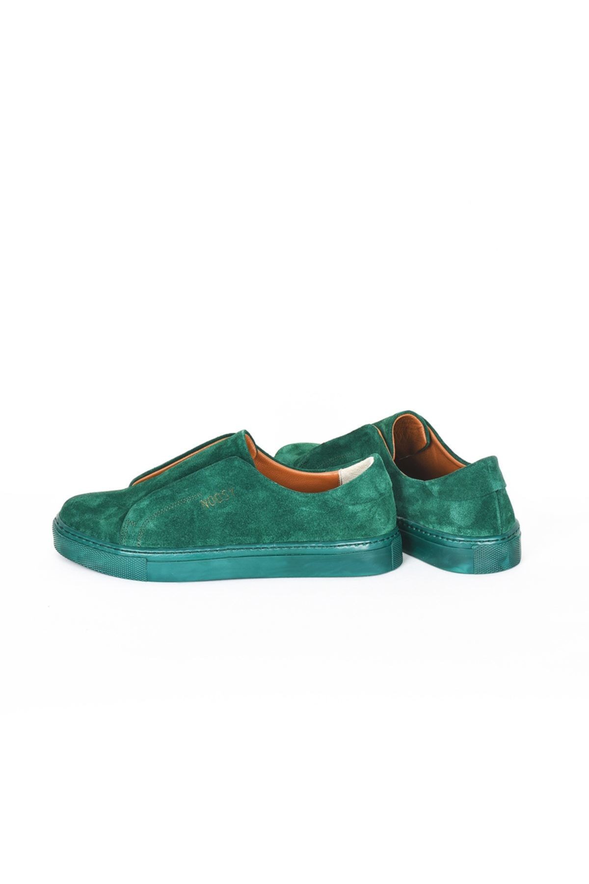 Hakiki Deri Yeşil Kadın Sneaker