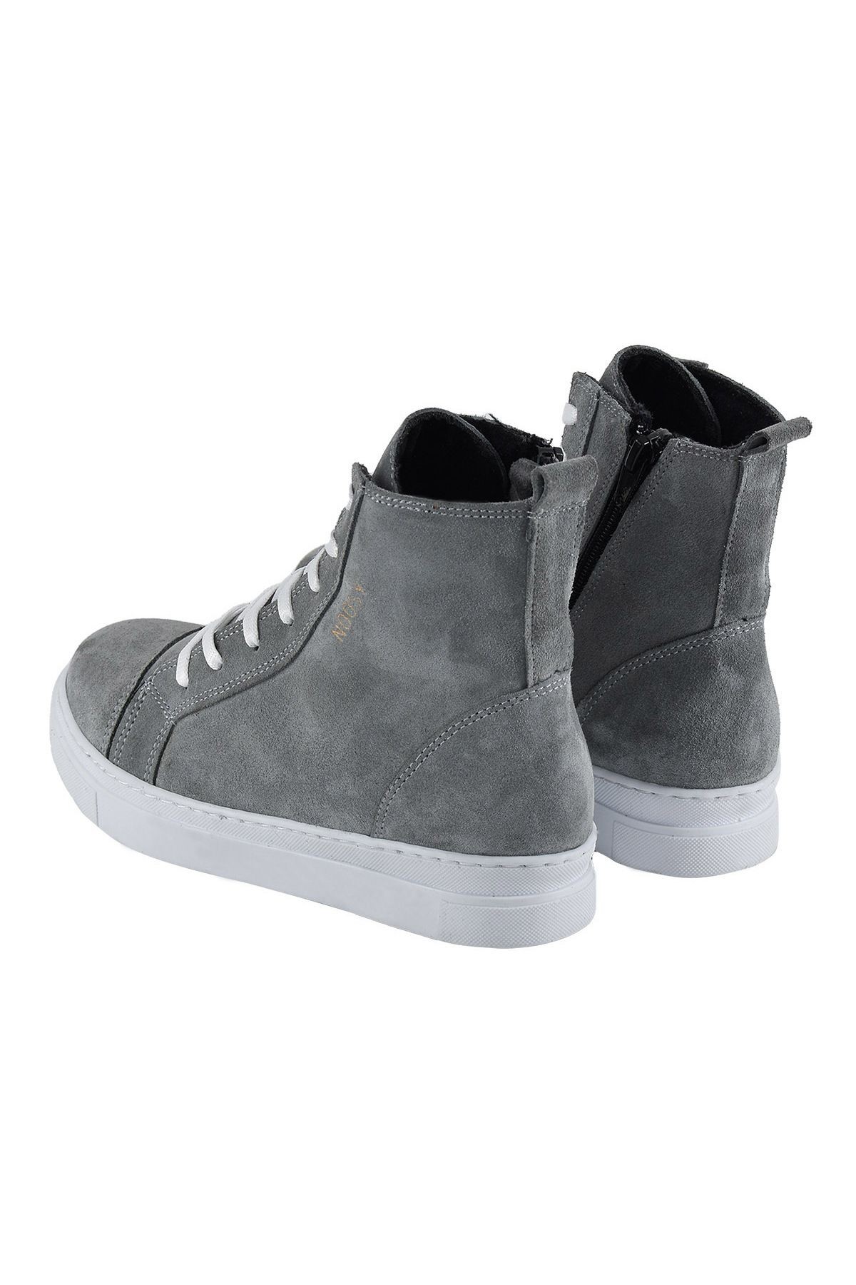 Hakiki Deri Gri Unisex Çocuk Bot
