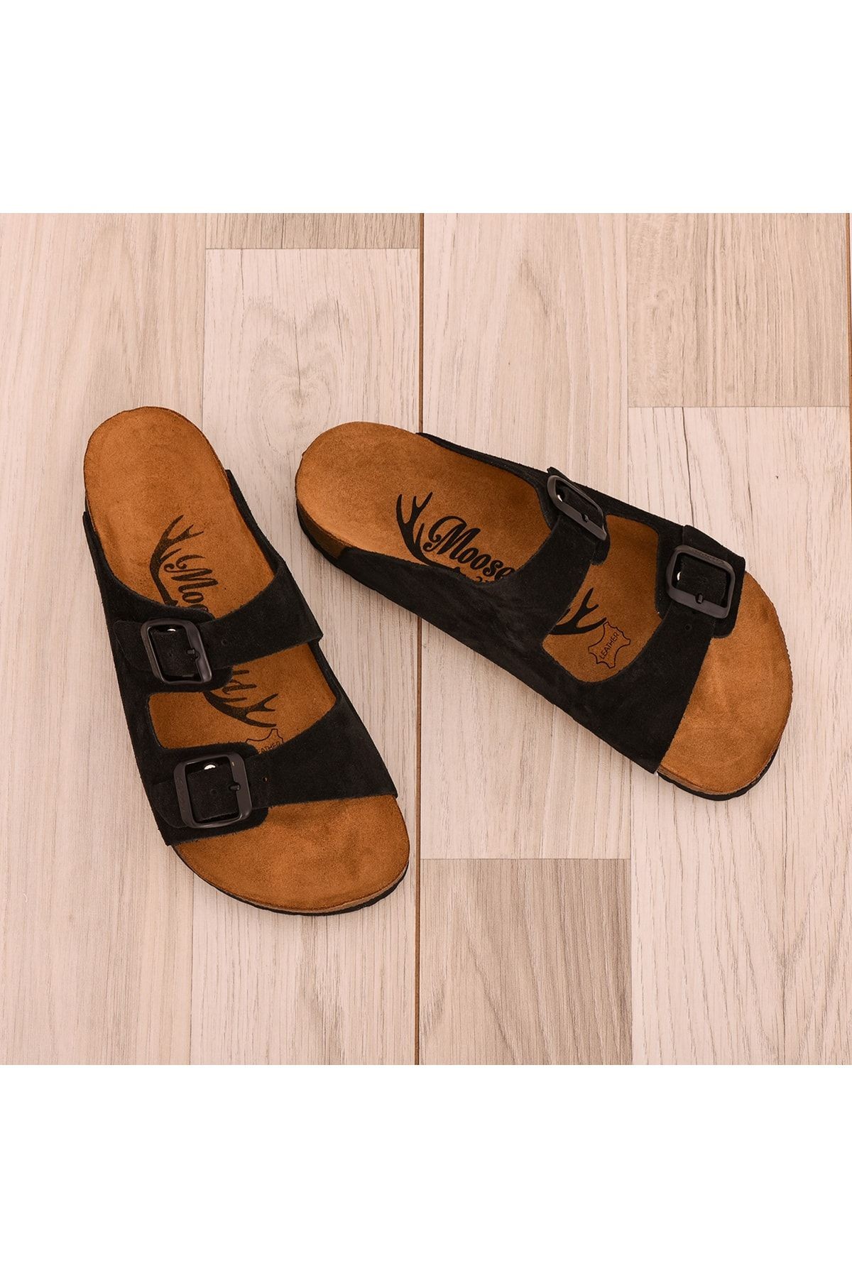 Aile Boyu Hakiki Deri Unisex Terlik
