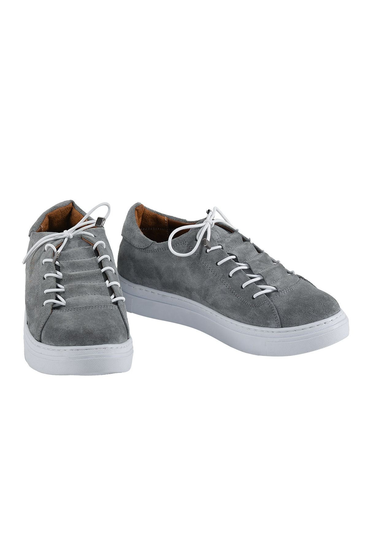 Hakiki Deri Gri Unisex Çocuk Sneaker