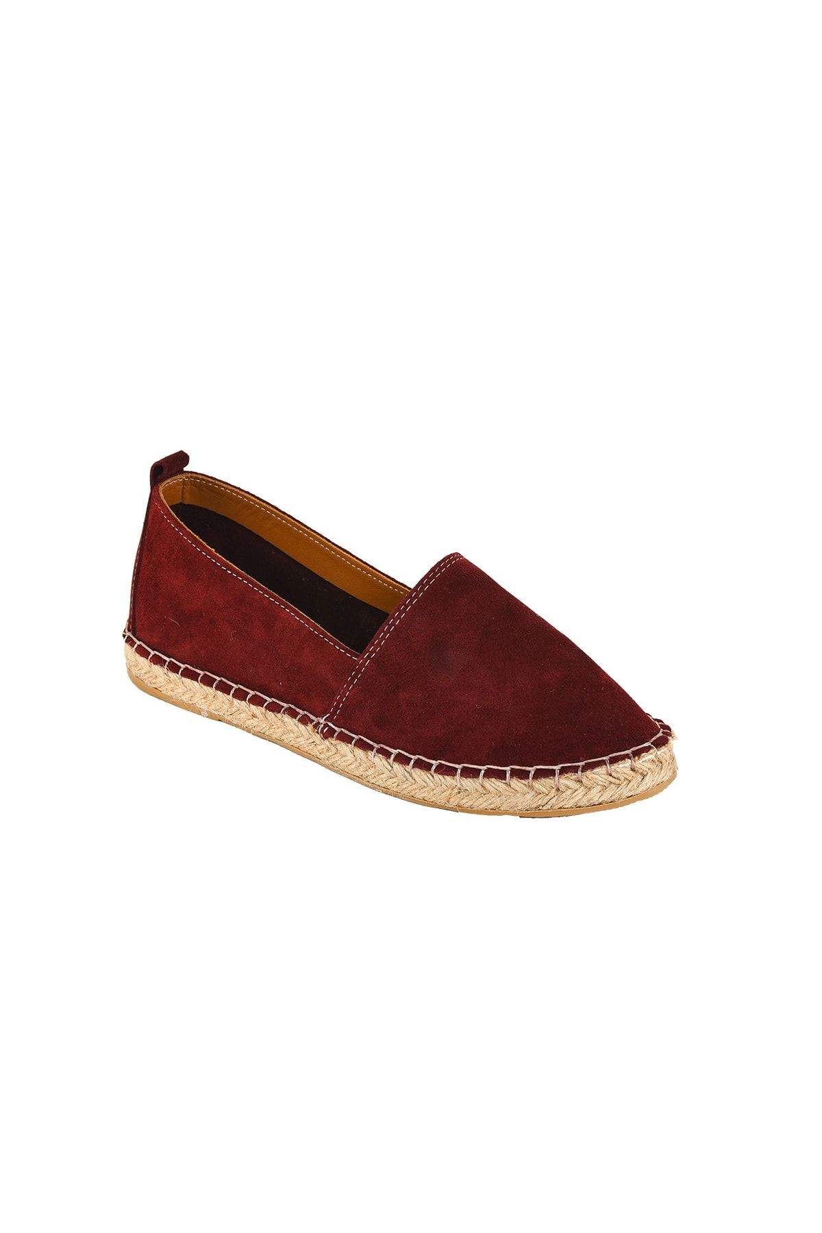 Erkek Bordo Hakiki Deri El Yapımı Espadril