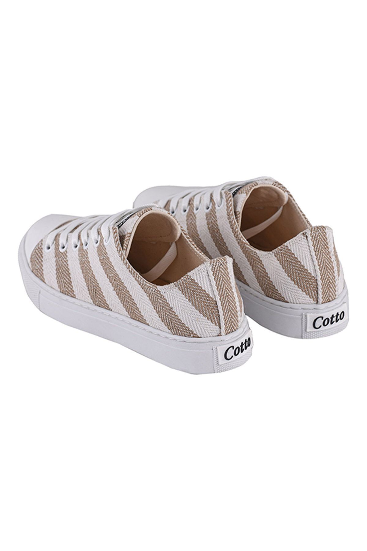 Bej - Keten Kadın Günlük Sneaker