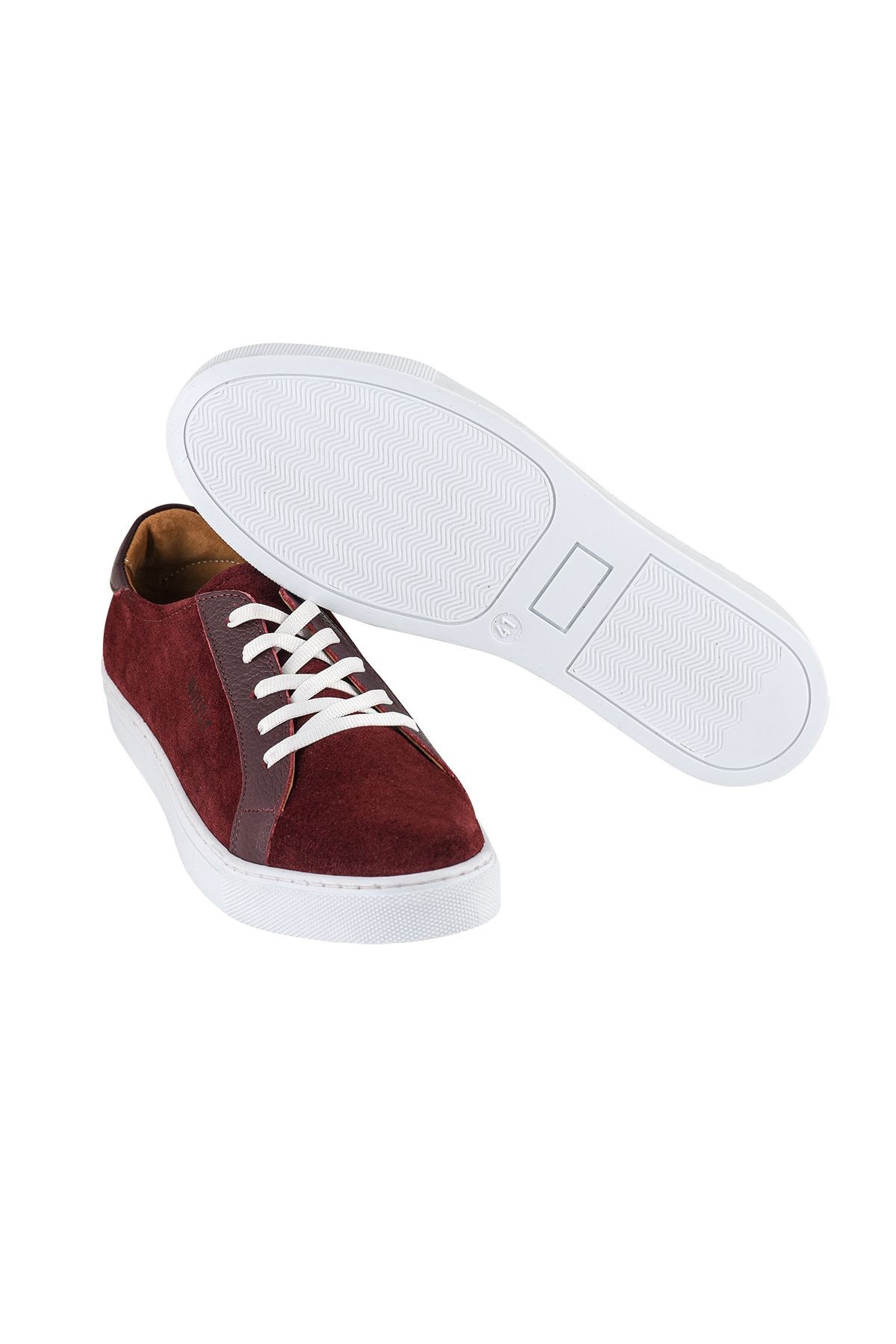 Hakiki Deri Bordo Erkek Sneaker