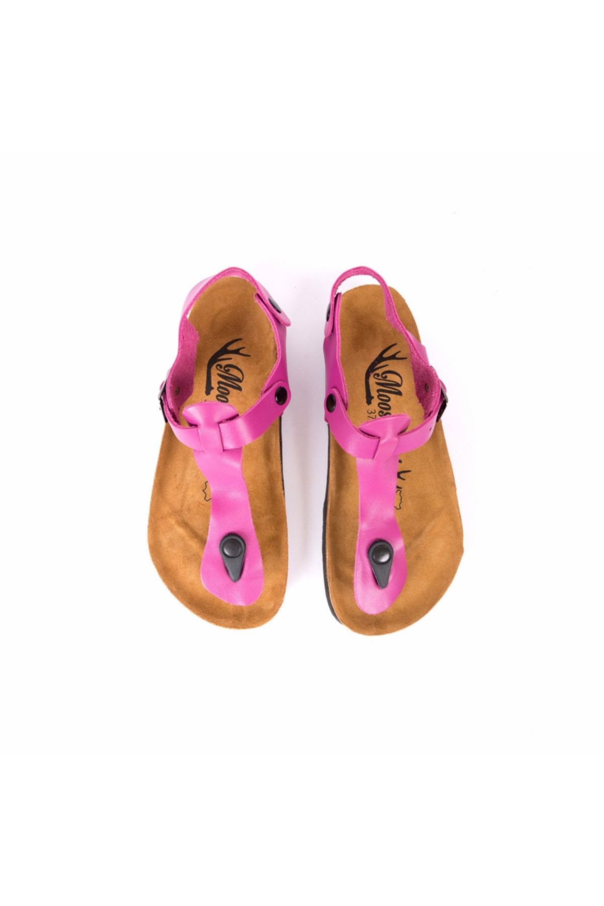 Hakiki Deri Pembe Kadın Sandalet