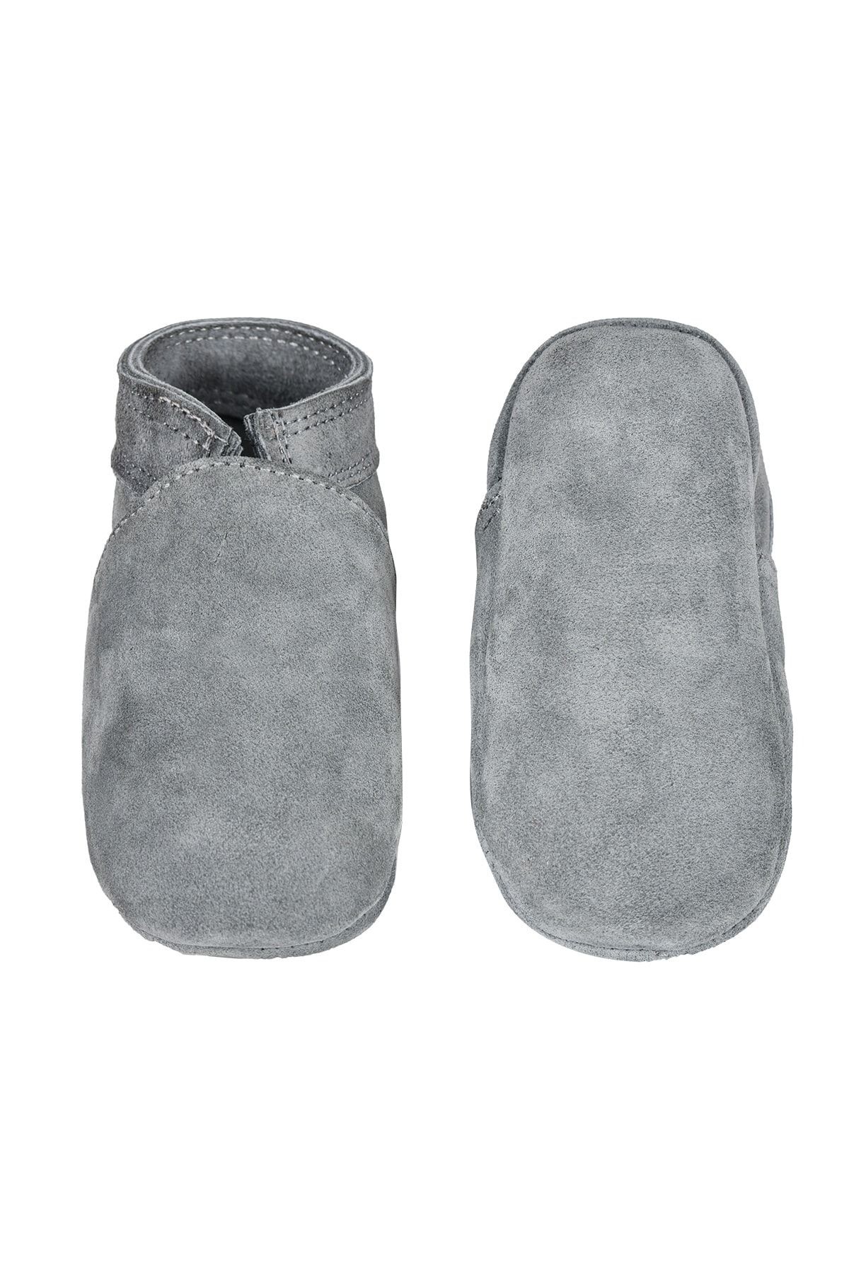 Gri Unisex Bebek Hakiki Deri Patik