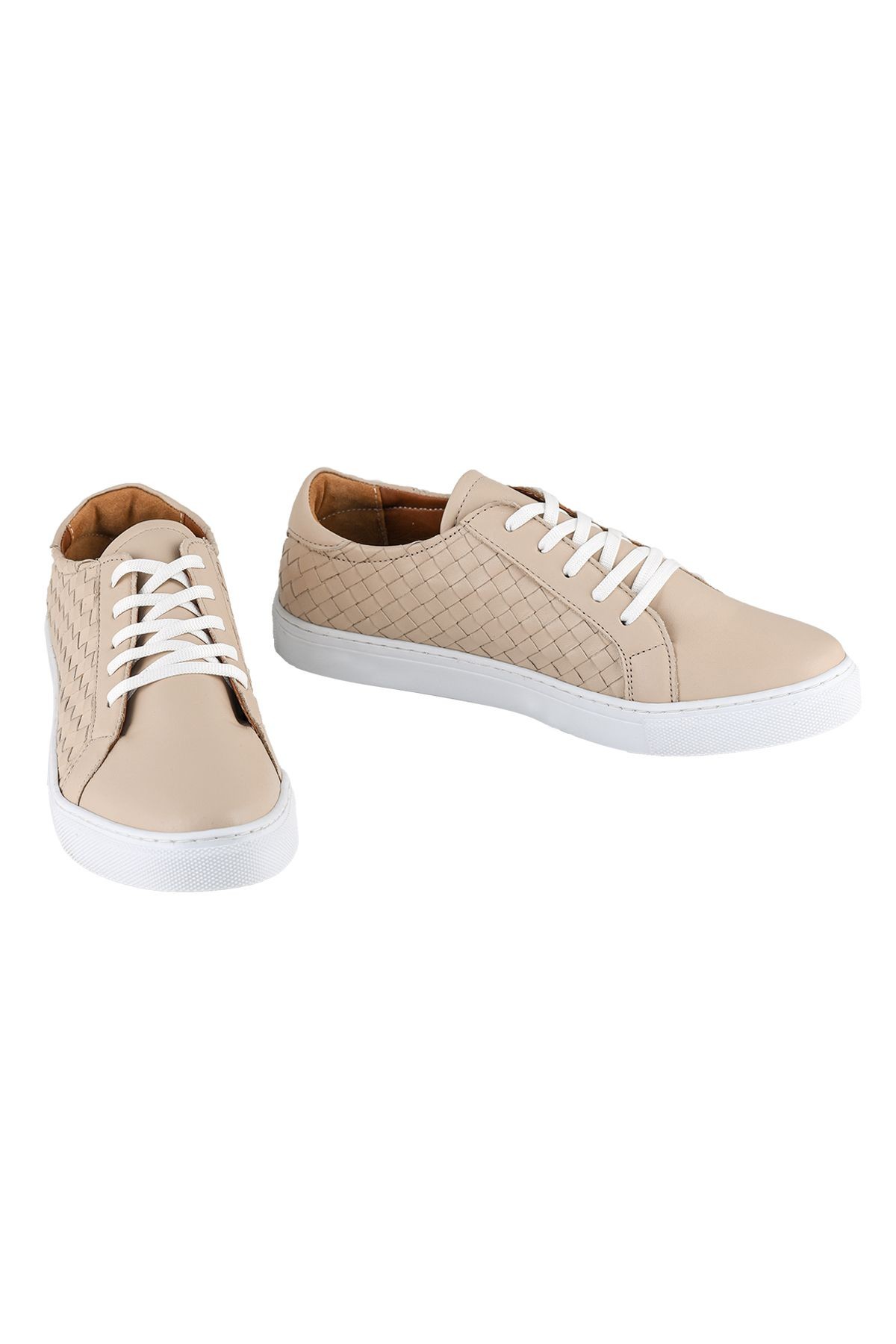 Hakiki Deri Bej Erkek Sneaker