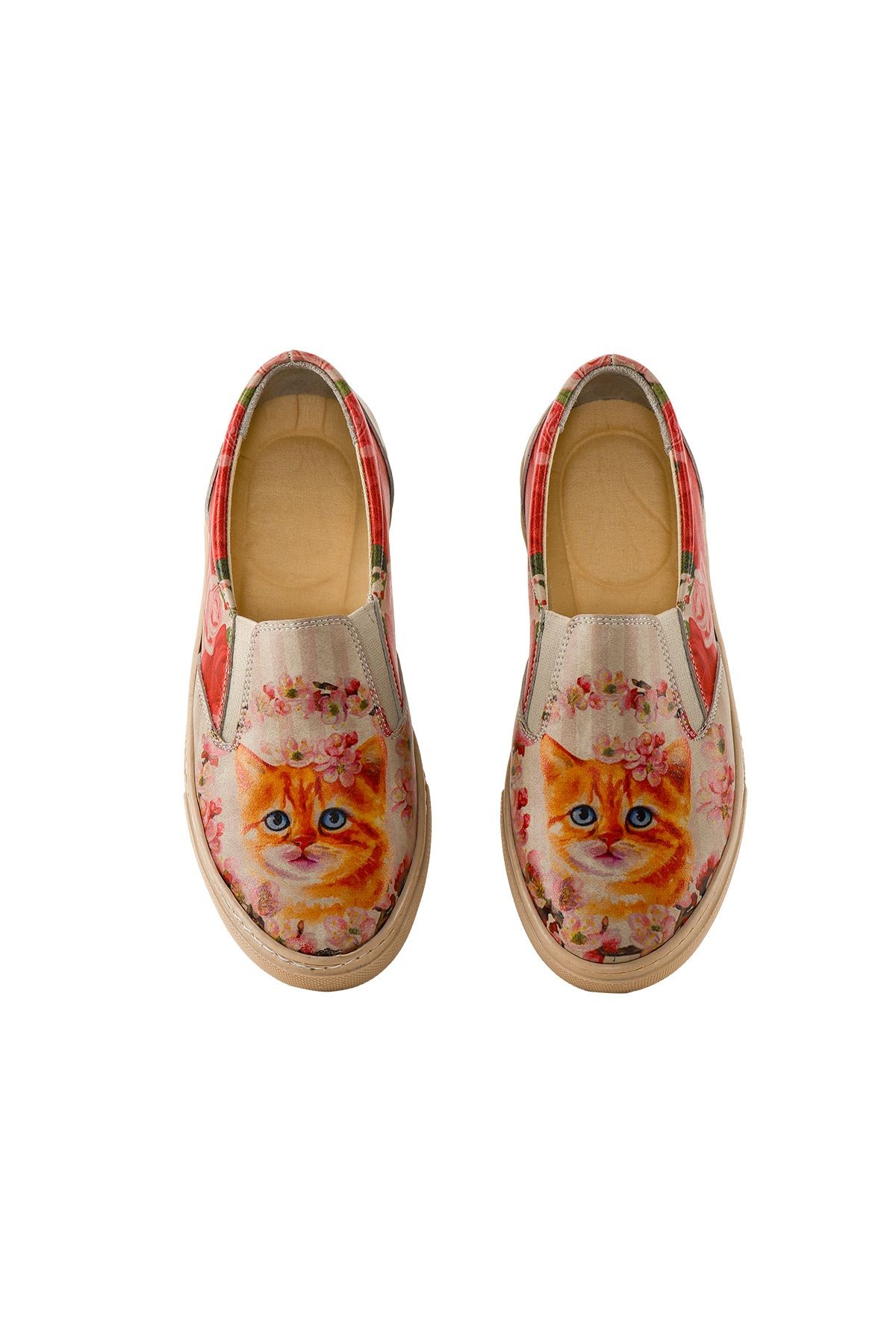 Baskılı Renkli Cats Love Tasarımlı Kadın Sneaker