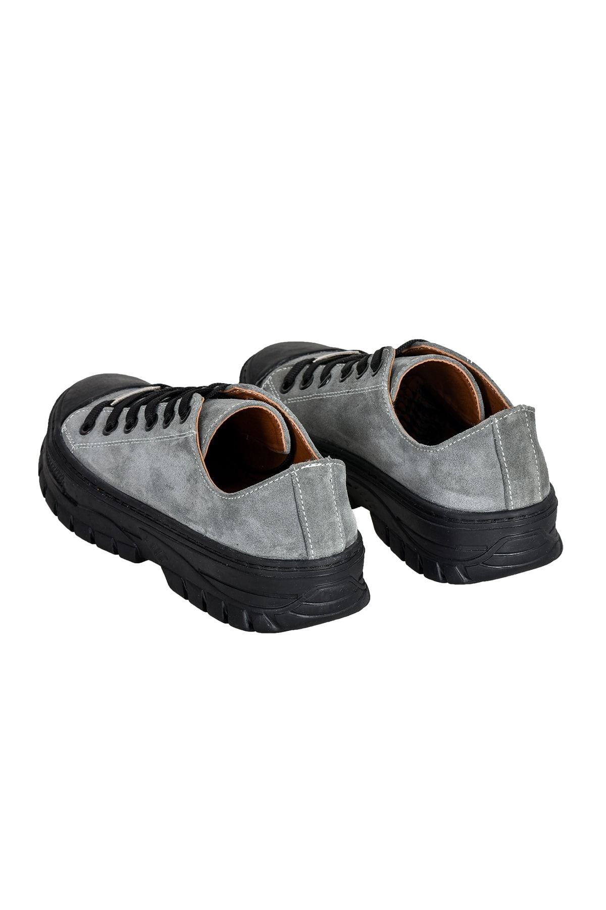 Hakiki Deri Gri Kadın Sneaker