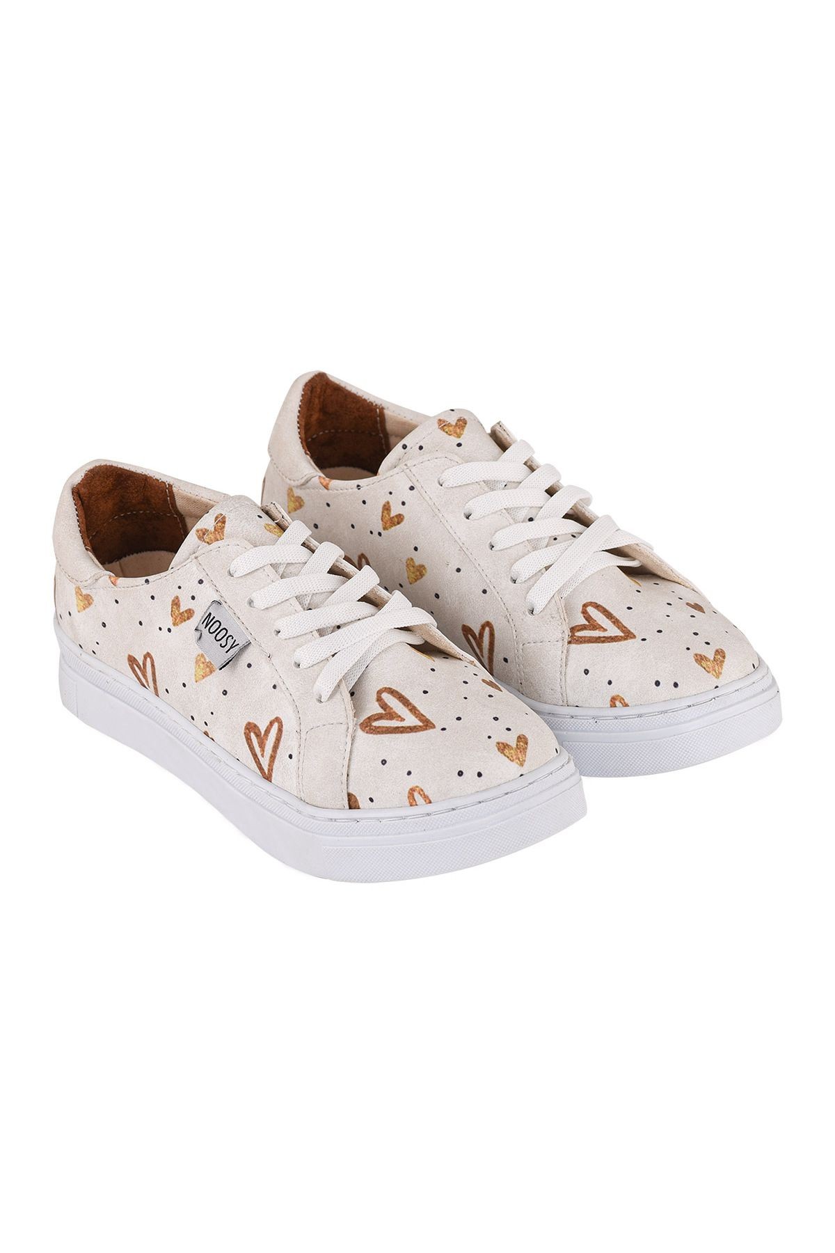 Baskılı Gold Kalp Tasarım Unisex Çocuk Sneaker