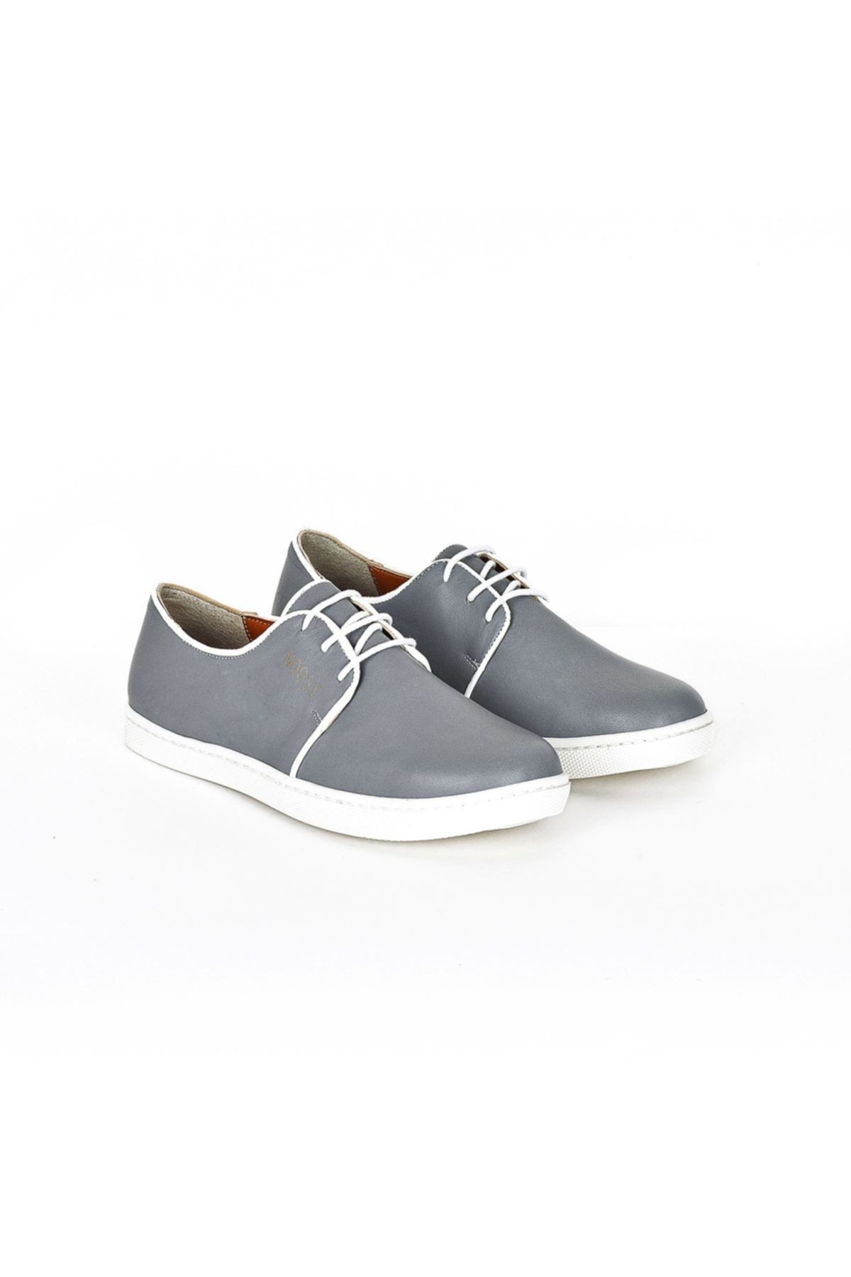 Hakiki Deri Gri Kadın Sneaker