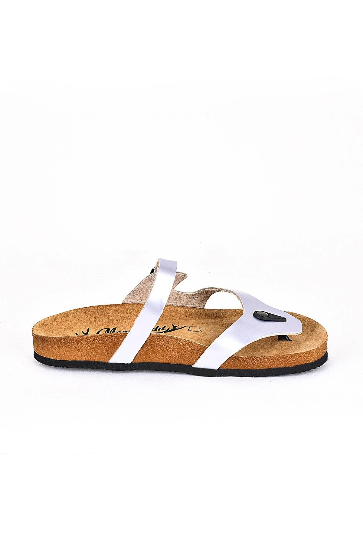 Hakiki Deri Gümüş Erkek Terlik