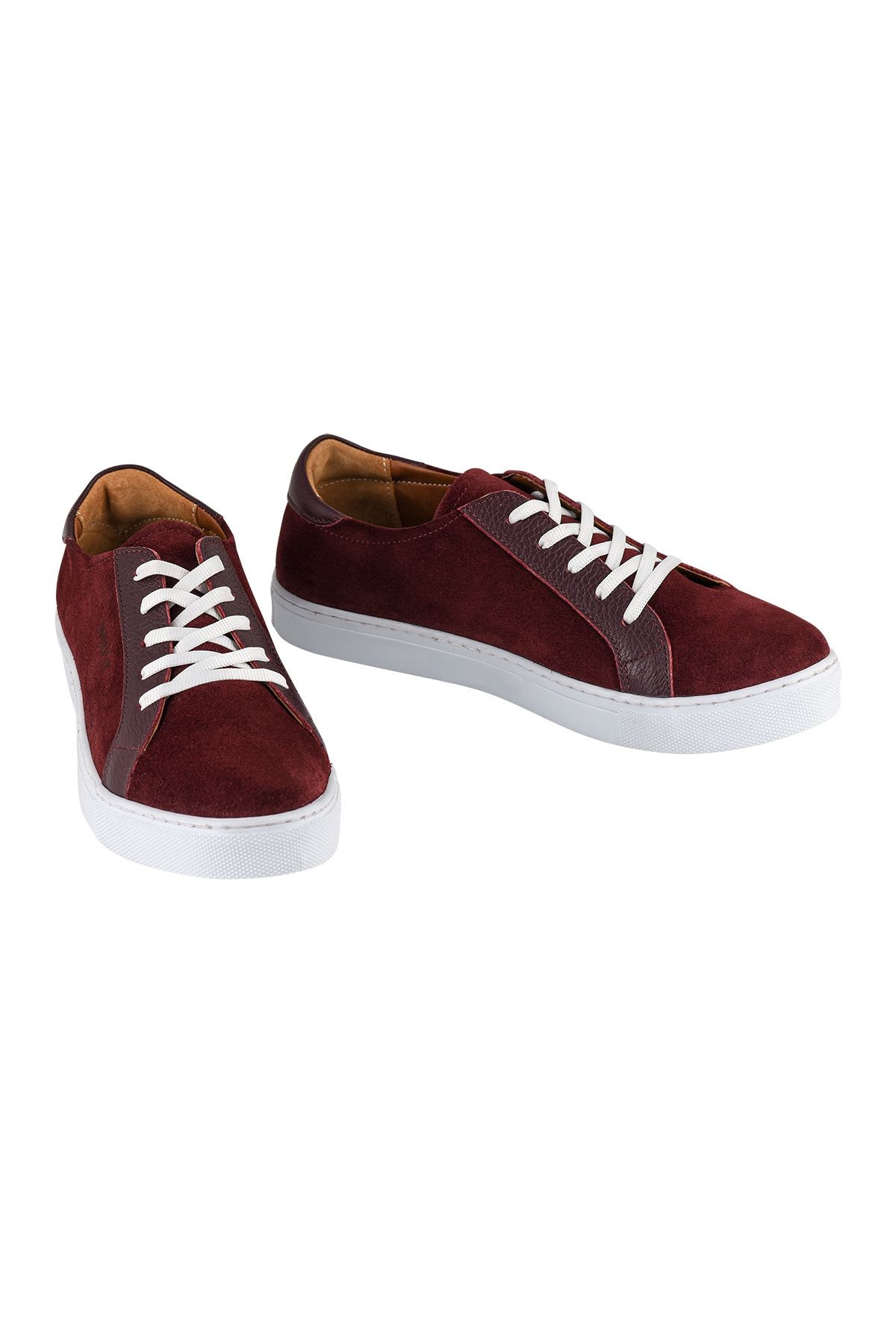 Hakiki Deri Bordo Erkek Sneaker