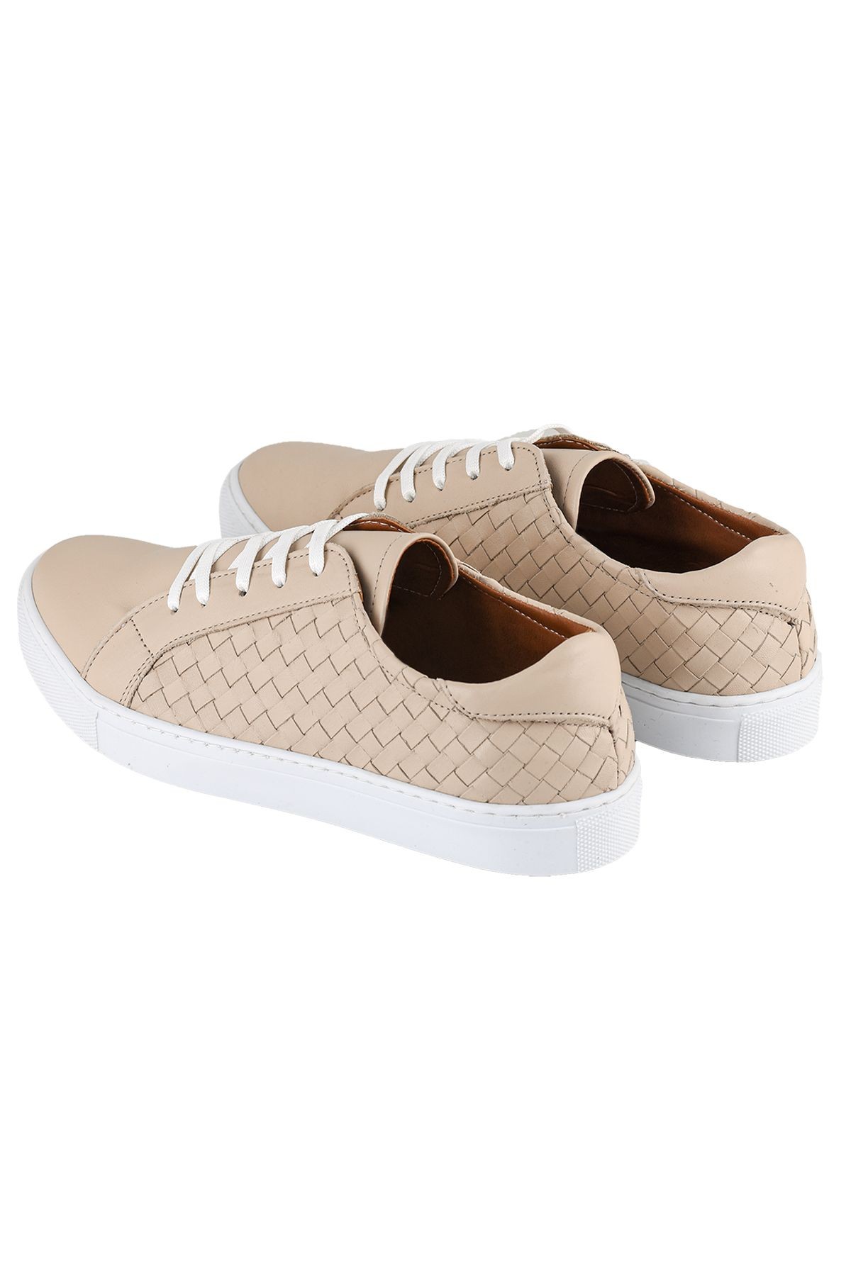 Hakiki Deri Bej Erkek Sneaker