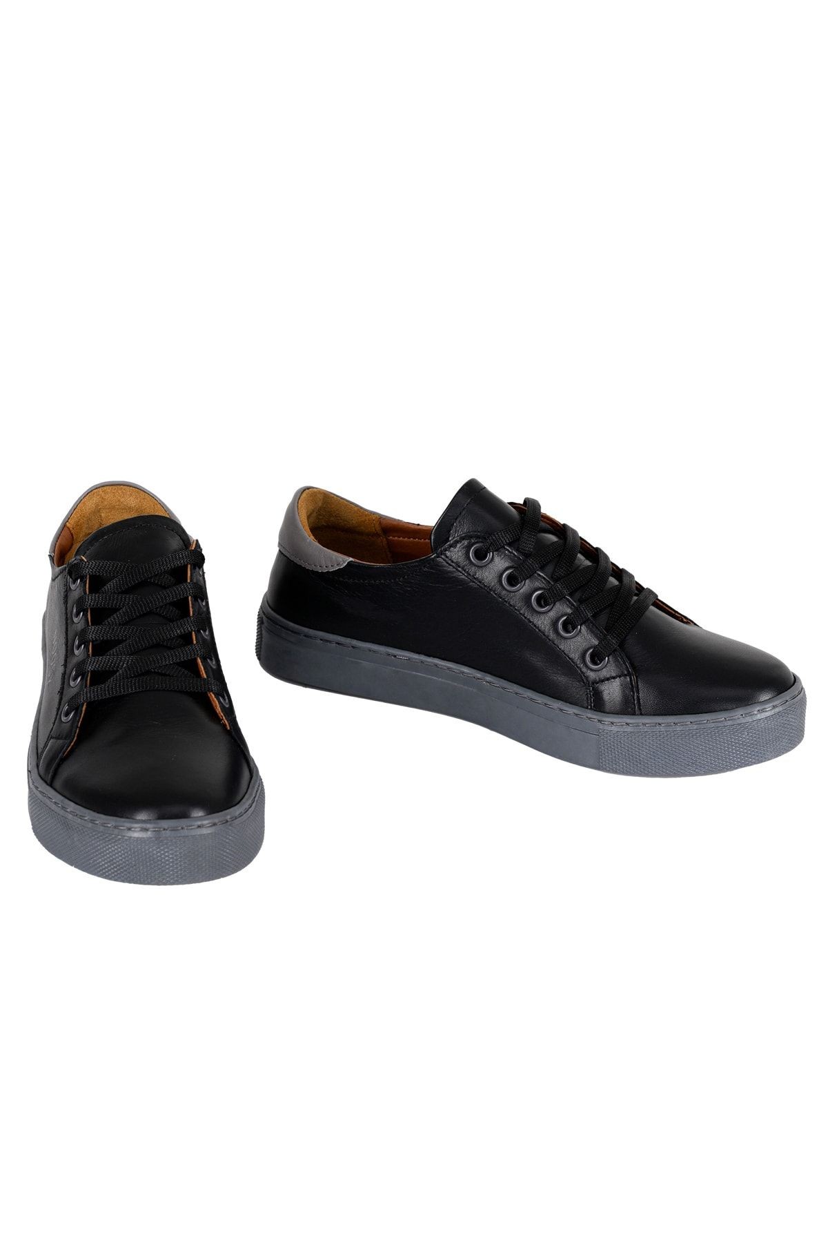 Gri - Hakiki Deri Kadın Sneaker