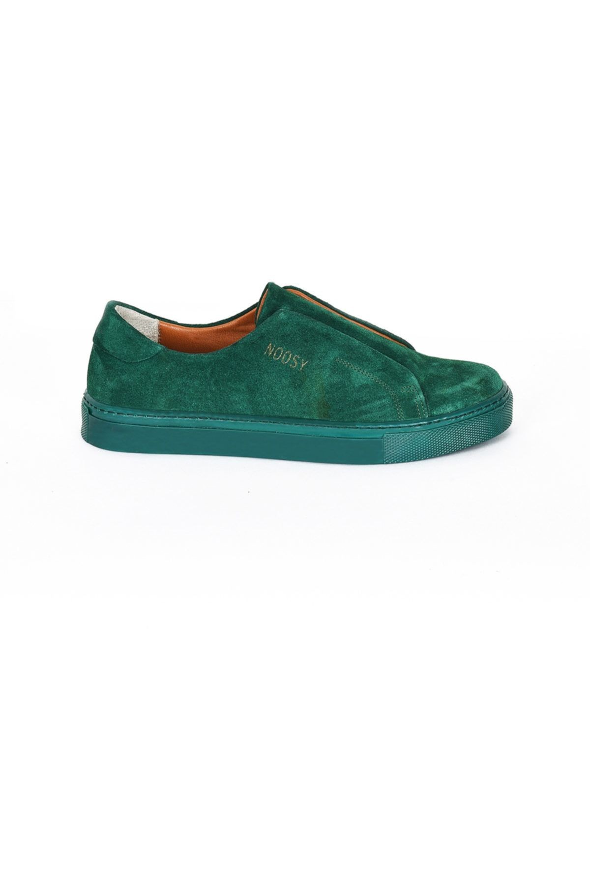 Hakiki Deri Yeşil Kadın Sneaker