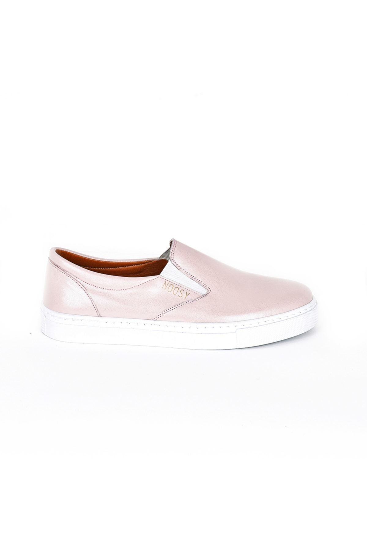 Hakiki Deri Açık Pudra Kadın Sneaker