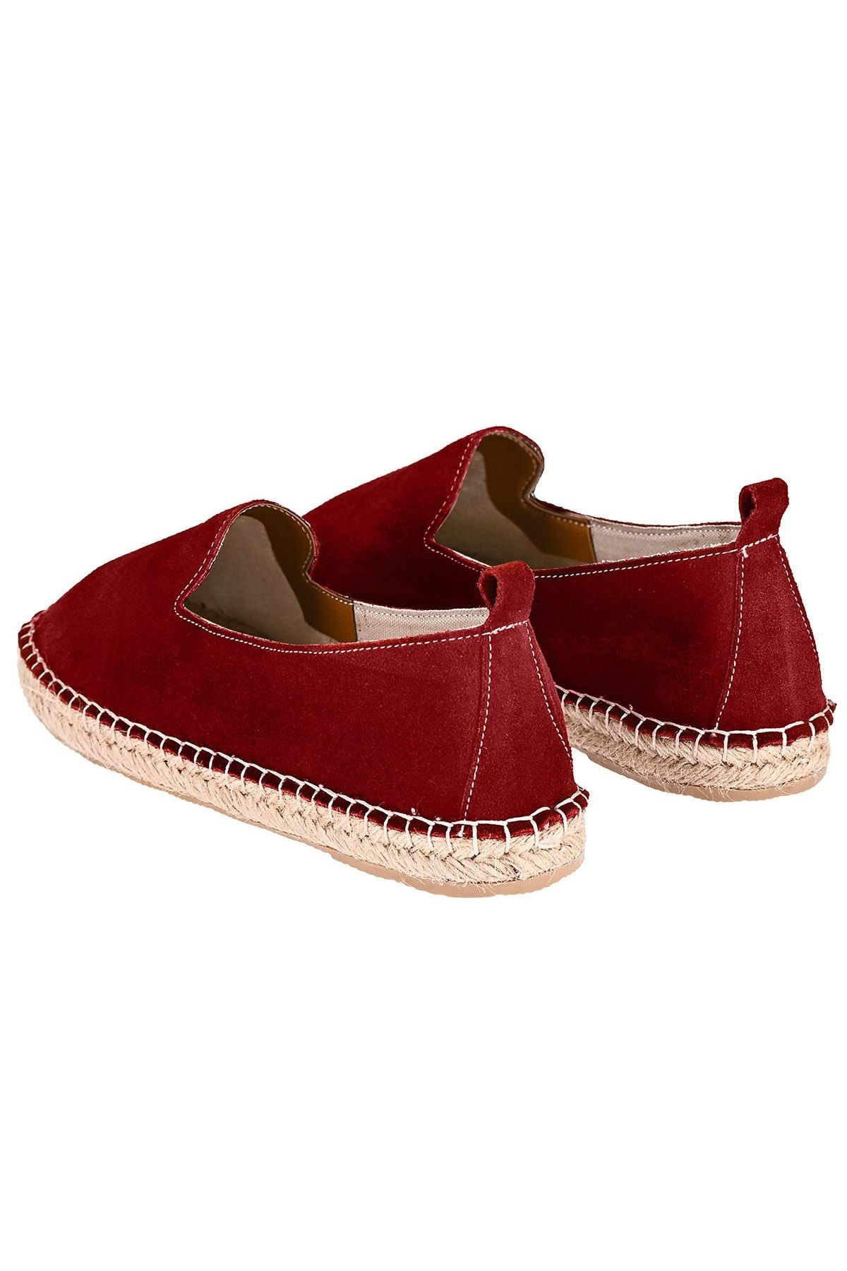 Erkek Bordo Hakiki Deri El Yapımı Espadril