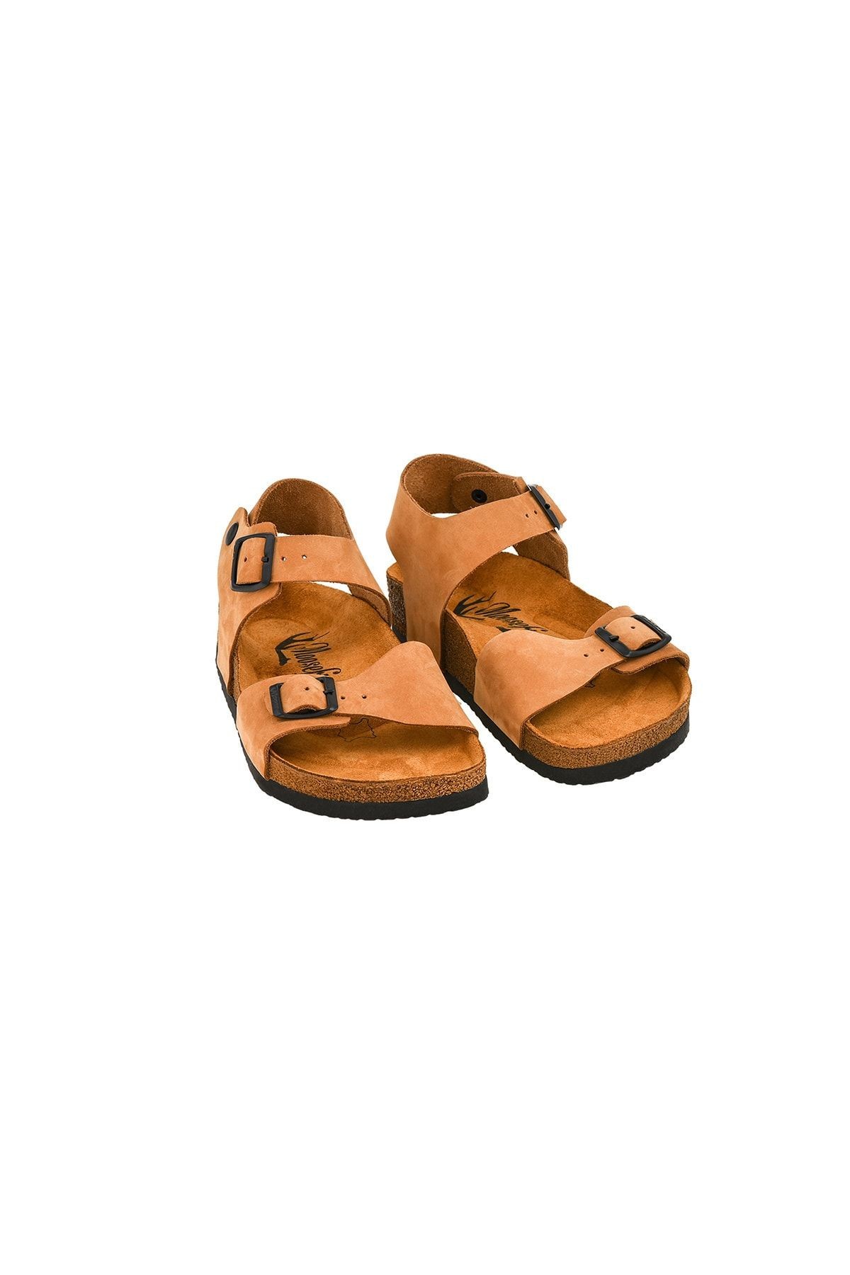Bayan Kahverengi Hakiki Deri Sandalet