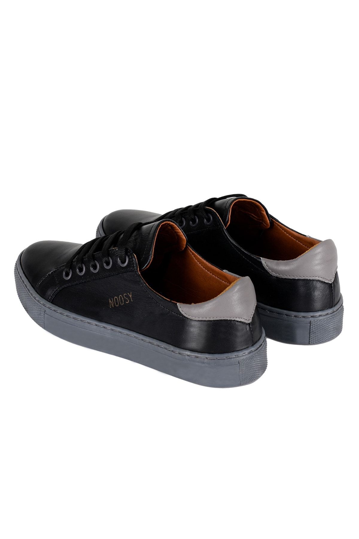 Gri - Hakiki Deri Kadın Sneaker
