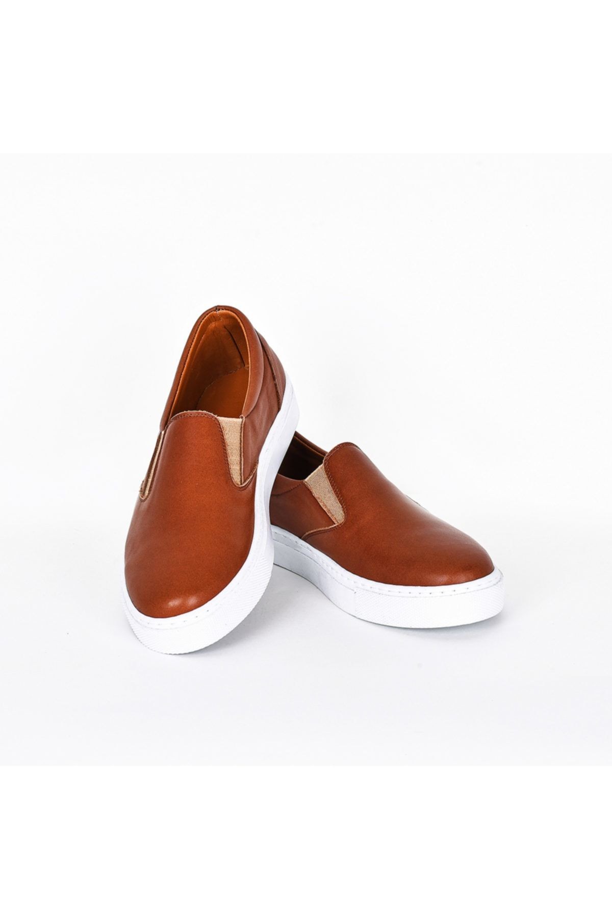 Hakiki Deri Kahverengi Kadın Sneaker