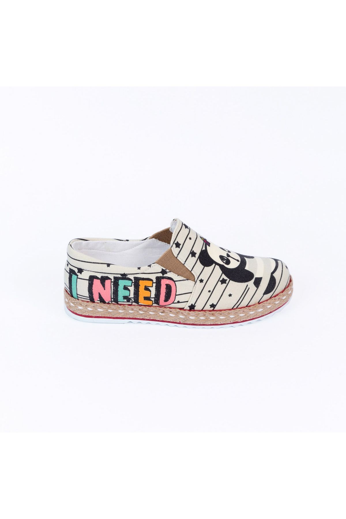 Baskılı Renkli Butterfly Tasarım Keten Kadın Sneaker