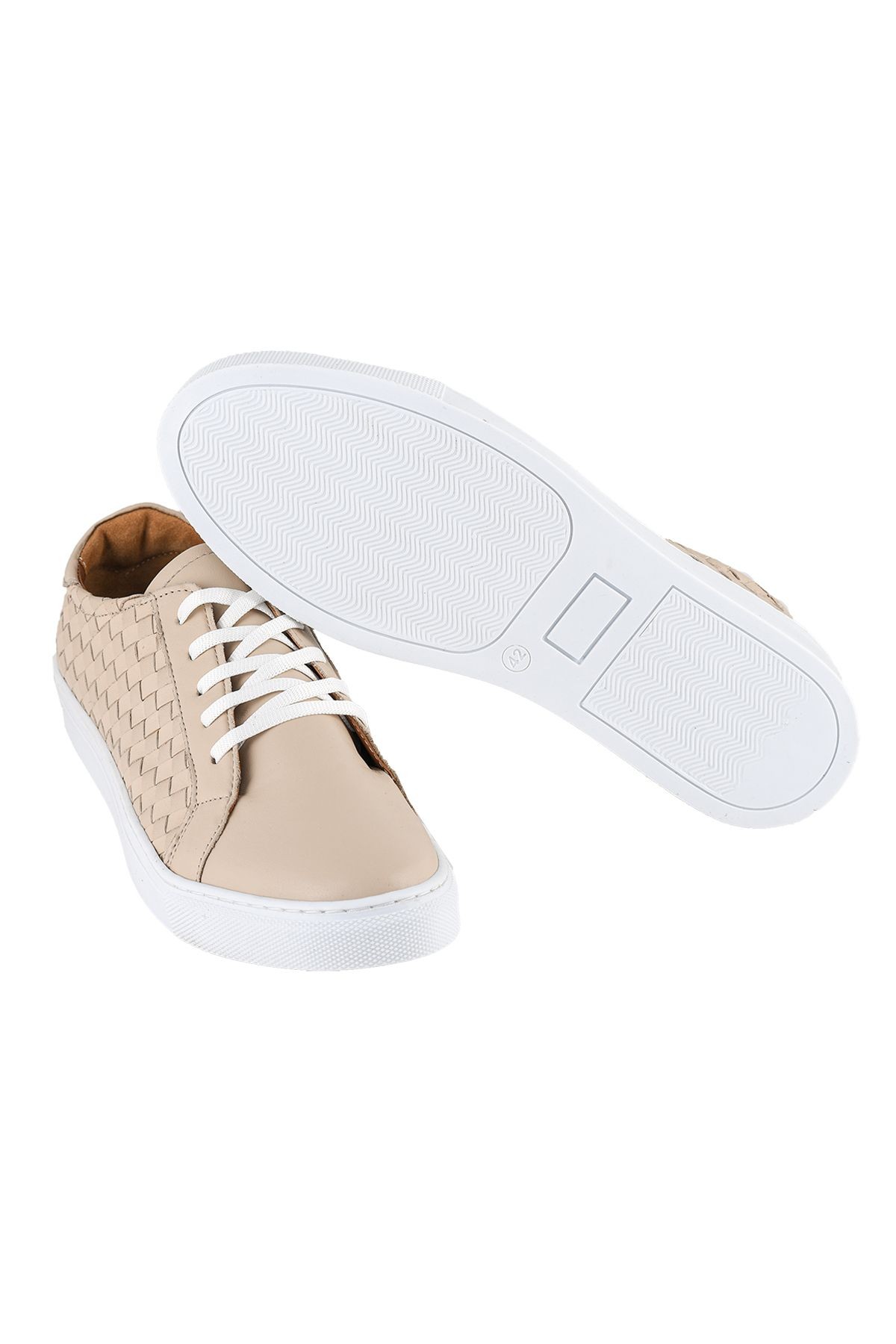 Hakiki Deri Bej Erkek Sneaker