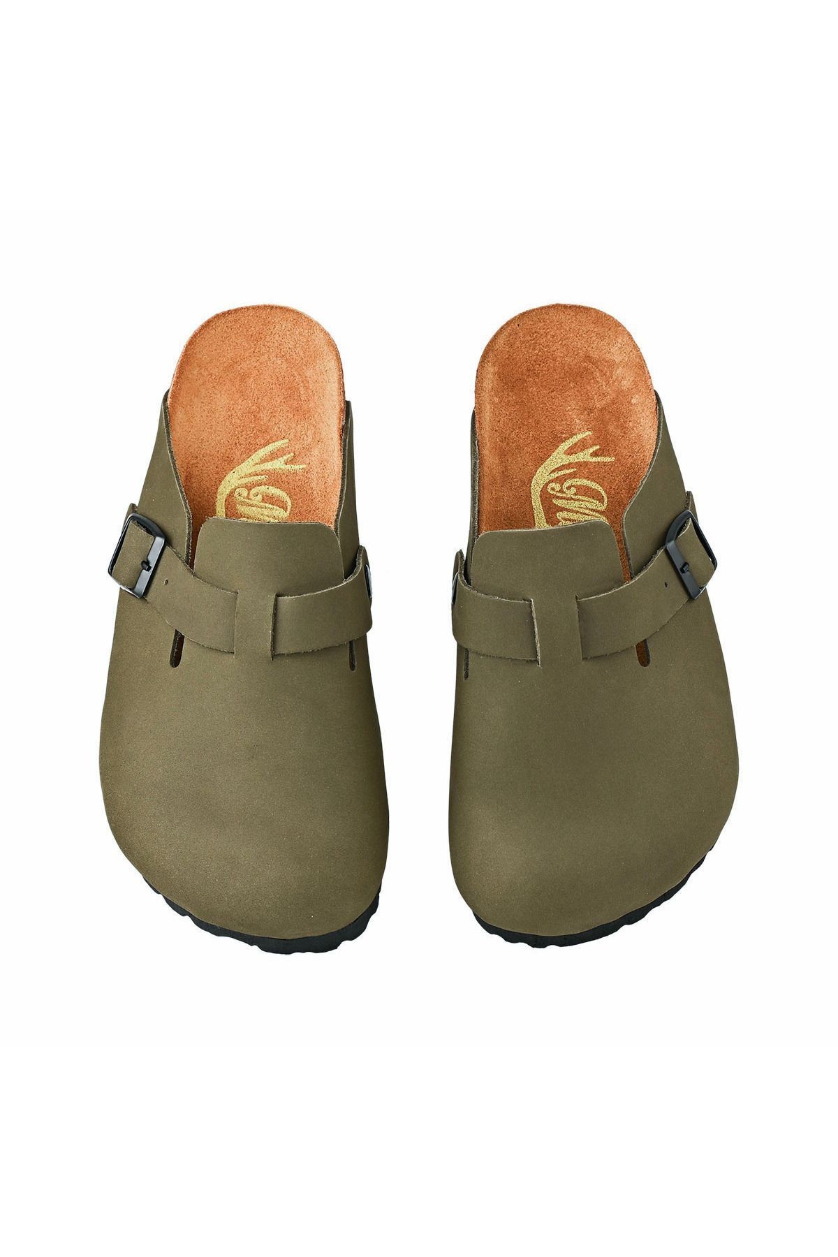 Aile Boyu Hakiki Deri Unisex Terlik