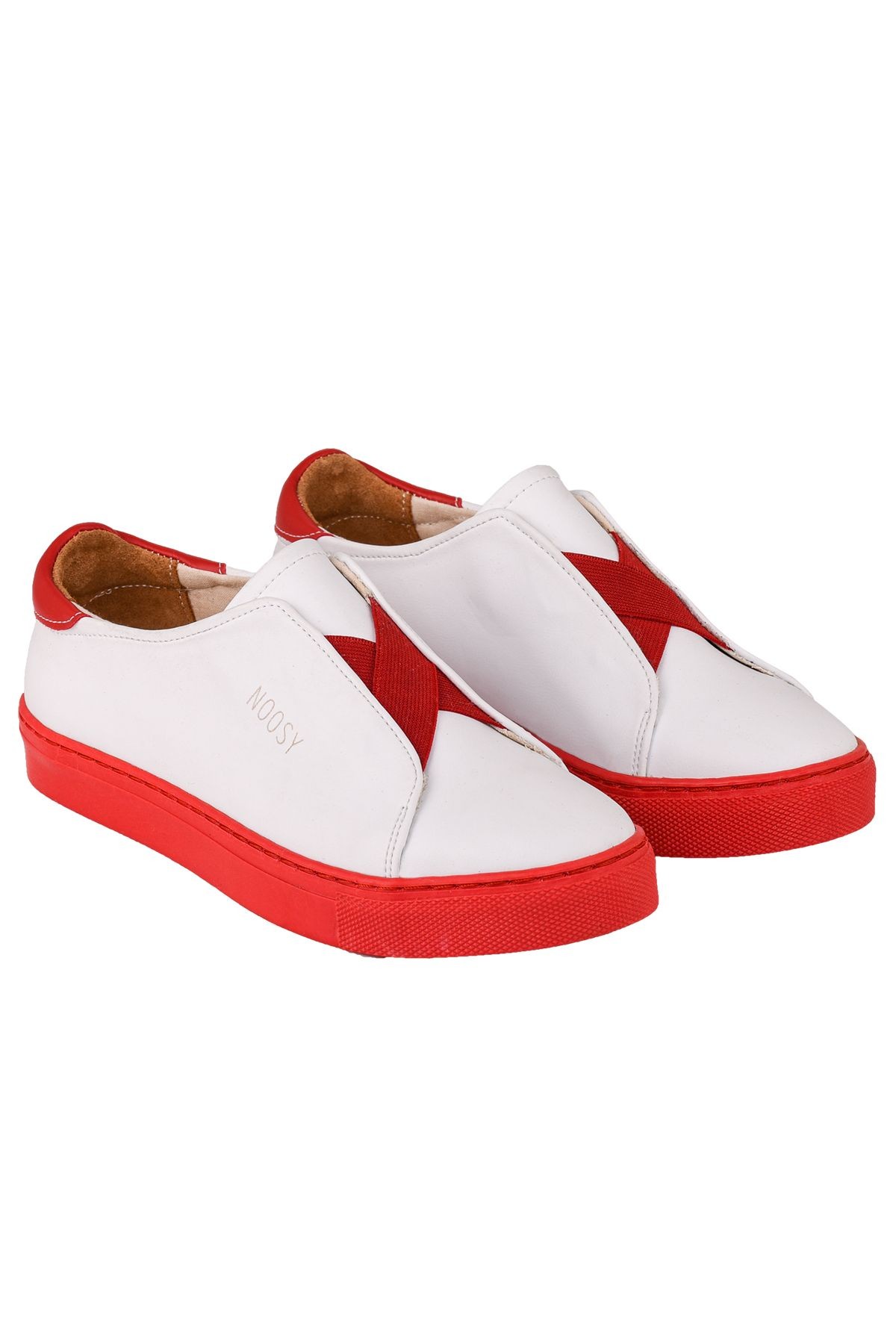 Beyaz Kırmızı Kadın Sneaker