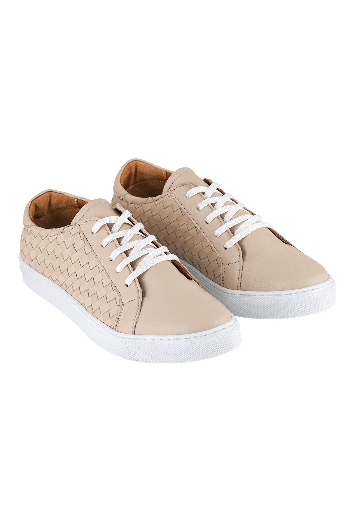 Hakiki Deri Bej Erkek Sneaker