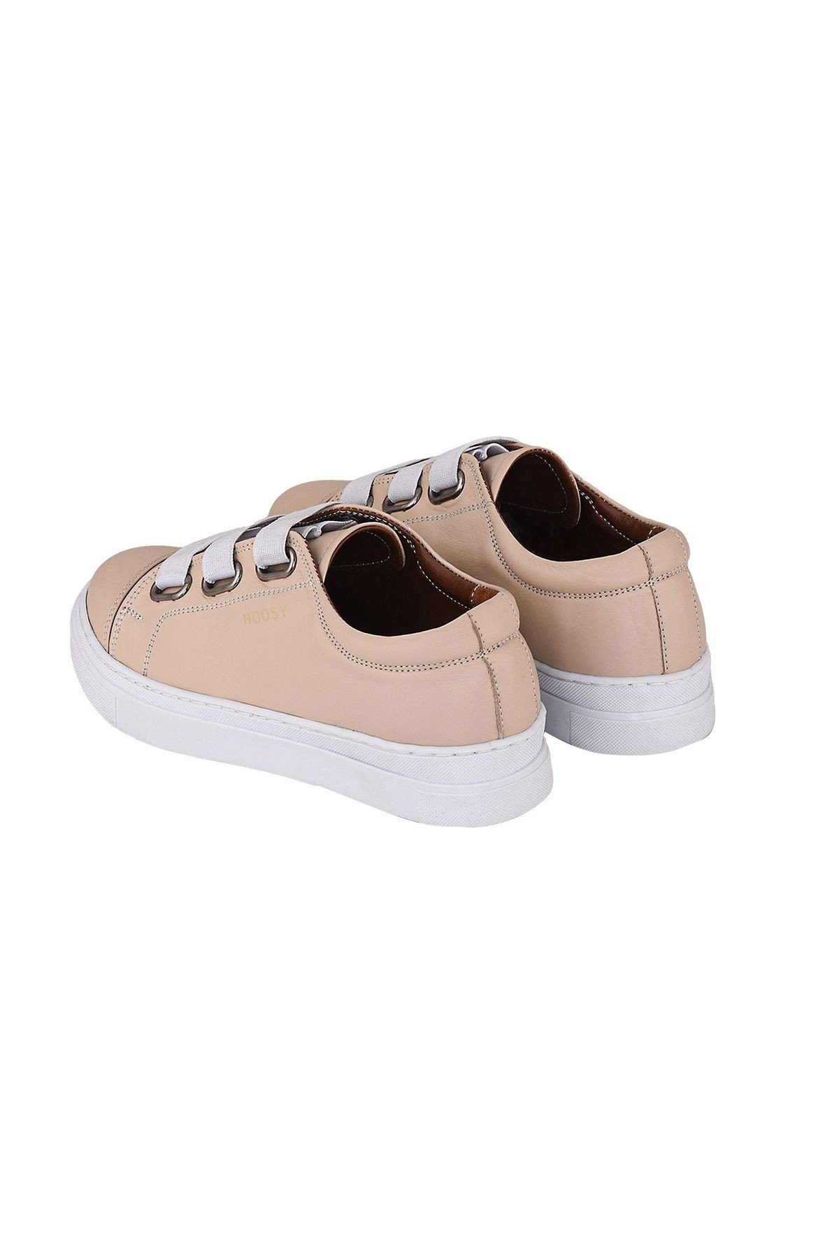 Hakiki Deri Bej Unisex Çocuk Sneaker