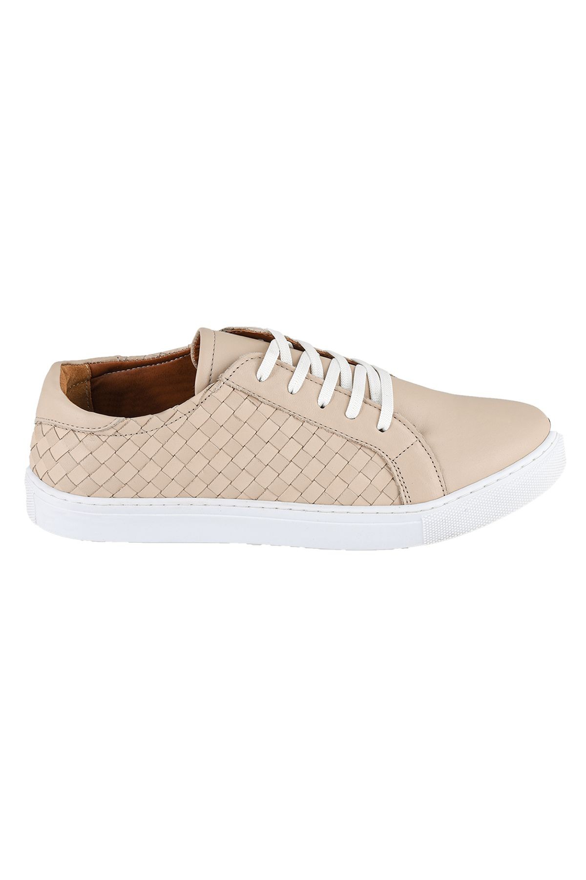 Hakiki Deri Bej Erkek Sneaker
